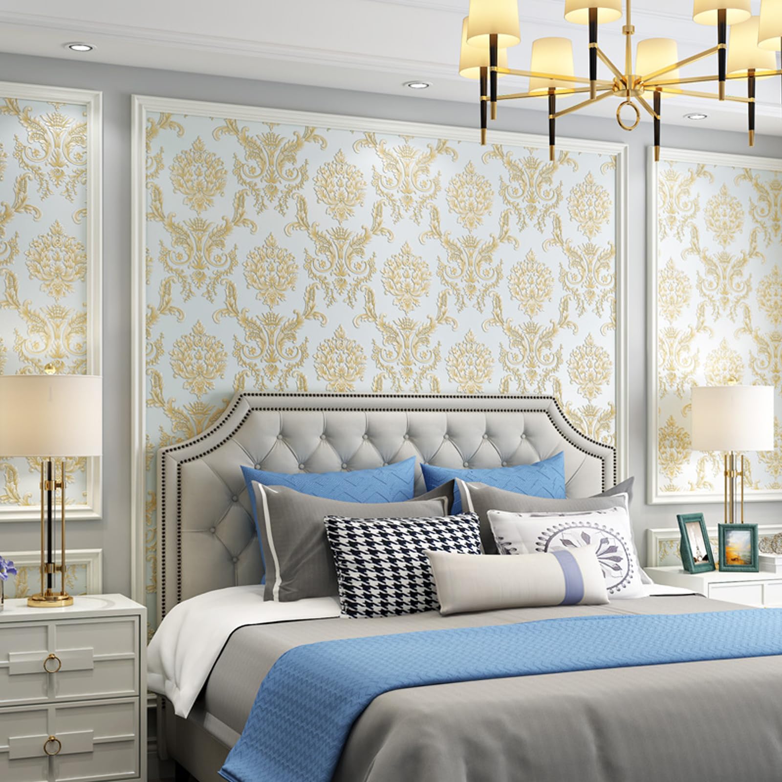 Damask Wallpaper Bedroom Pattern MH36506 Regal Damask Wallpaper From