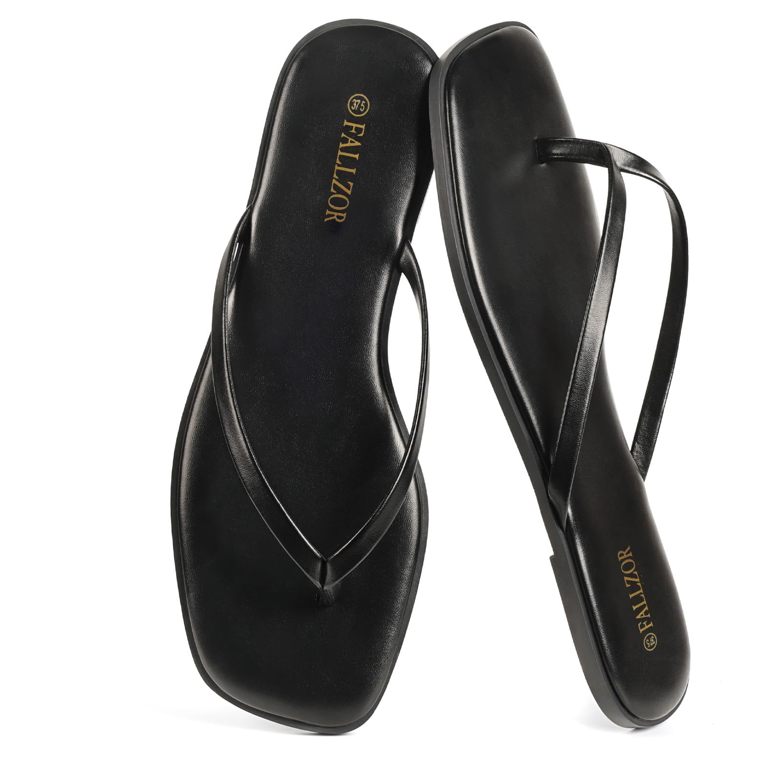 Sandales à bout carré pour femmes tongs en cuir tendance nu-pieds légers pour intérieur et extérieur
