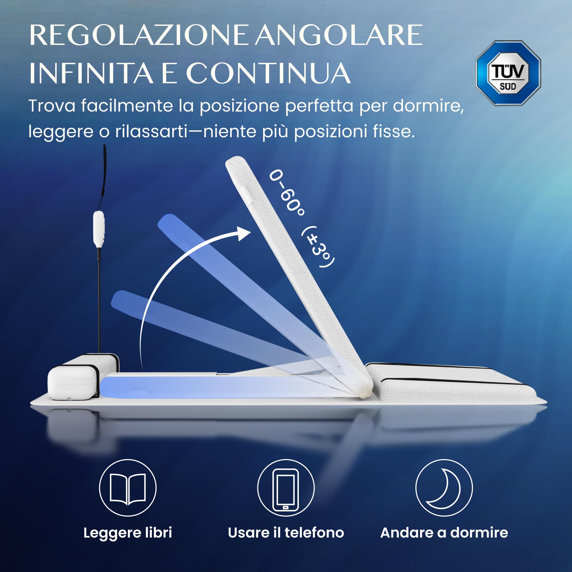 FLEXISPOT Base Letto Elettrica Regolabile, Schienale Inclinabile 0-60°, Sollevamento Silenzioso <50 dB, Telecomando a 2 Pulsanti, Supporto fino a 90 kg, Compatibile con Materassi 80-100 x 180-200 cm