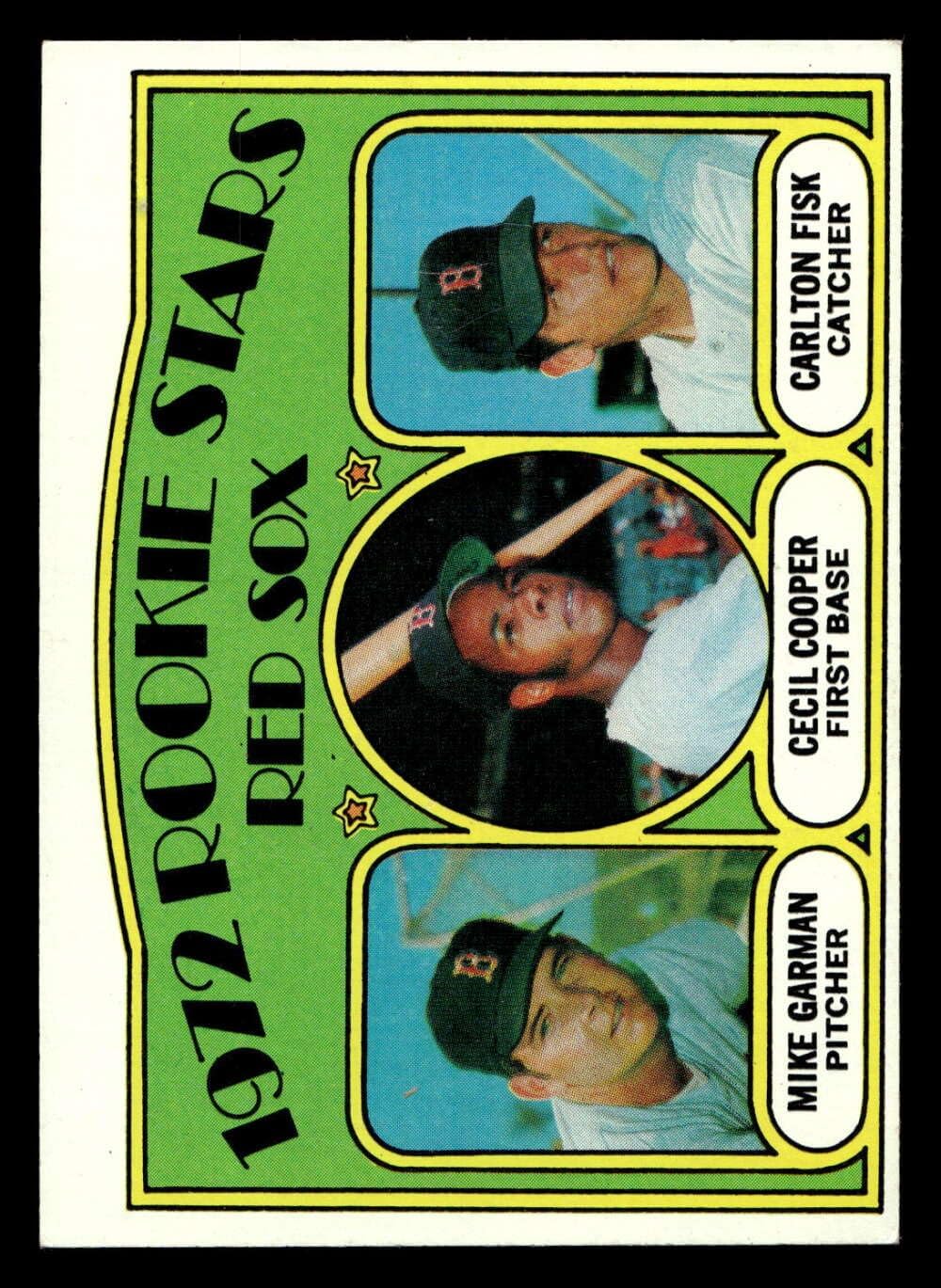 Baseball MLB 1972 Topps #79 Mike Garman/Cecil Cooper/Carlton Fisk Red Sox Rookies Excellent+ RC Rook