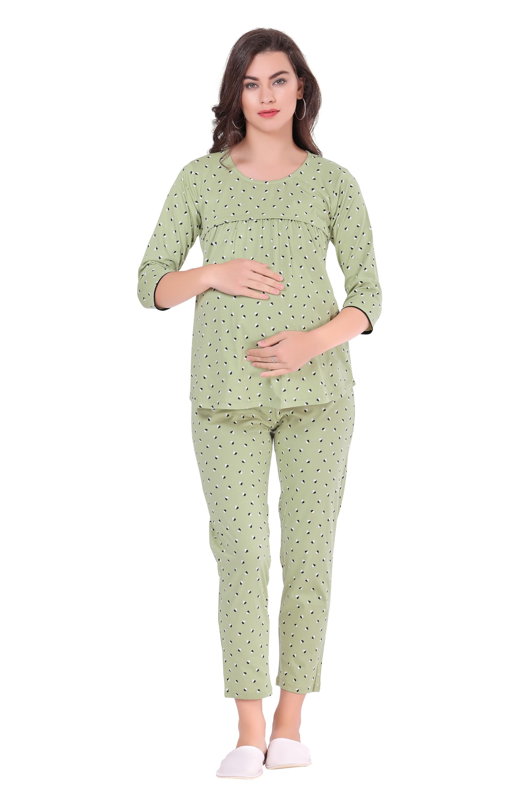 av2 Women Cotton Feeding Top & Pyjama Nighsuit Set -2833-picture-32