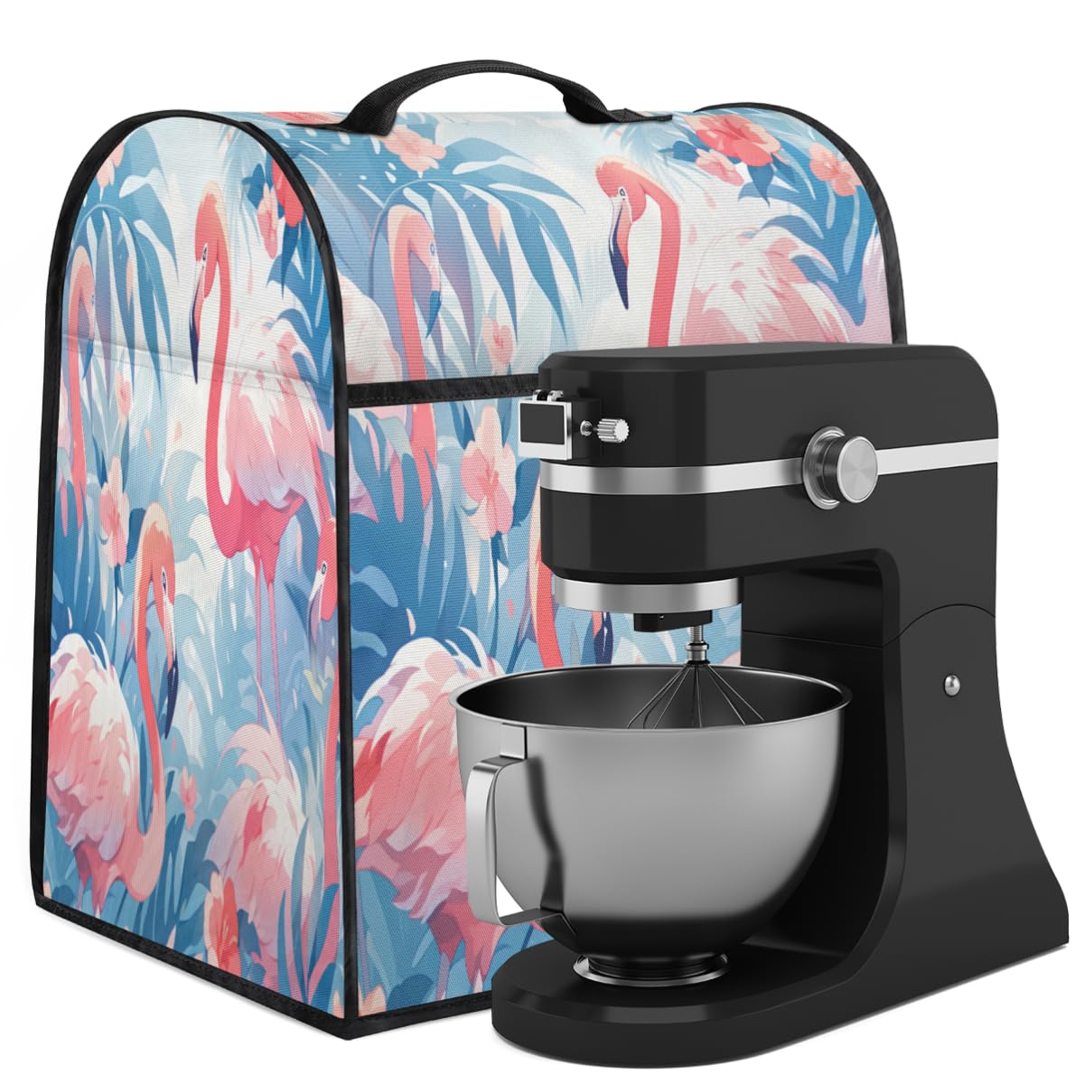Coffee Maker Cover Watercolor Flamingo Tropical Kitchen Appliance Covers Small Appliance Covers Blender Cover Juicer Cover Dust Covers for Kitchen Appliances with Top Handle and Pockets,Washable,C477