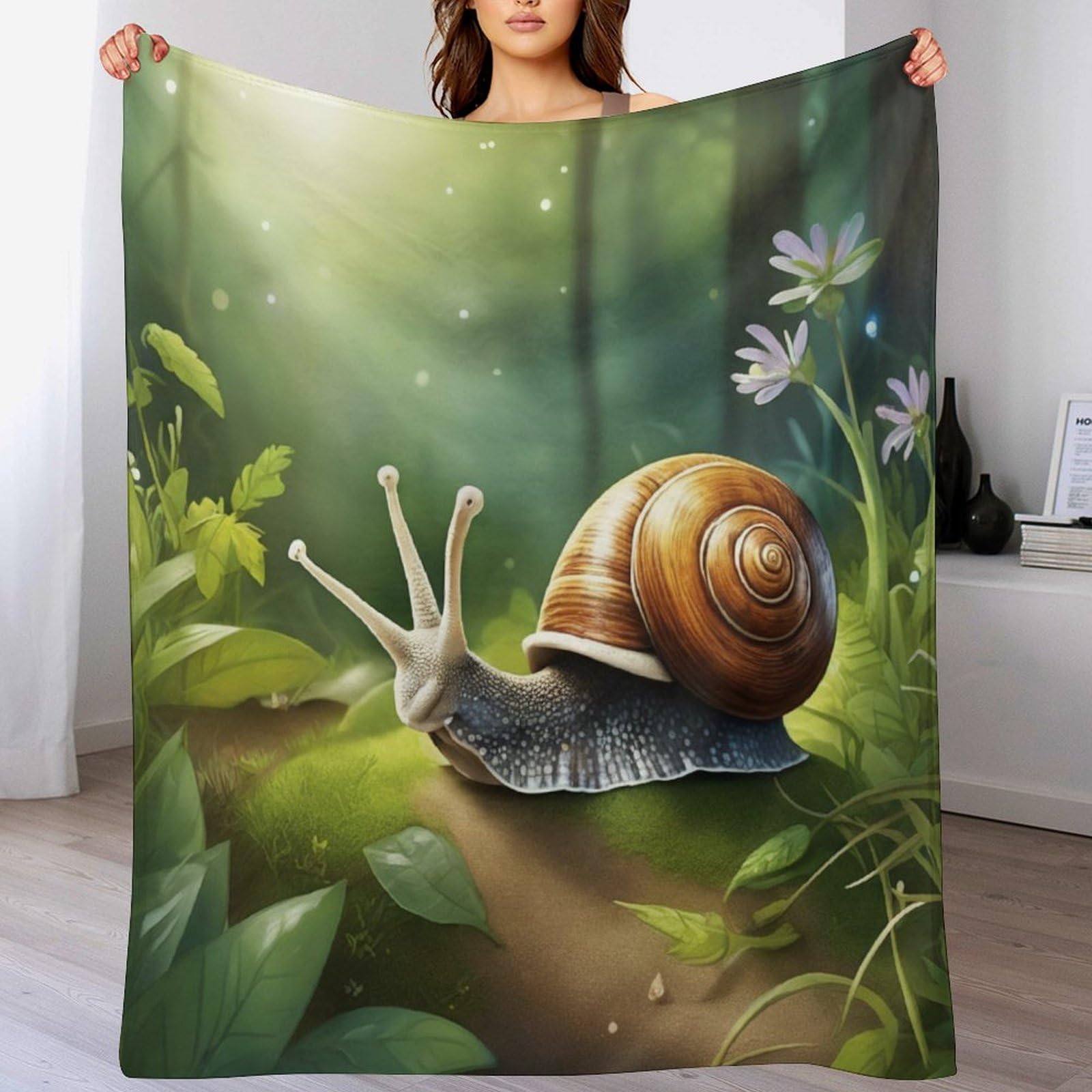 Couverture polaire douce flannel escargots au tissage haut de gamme 130×180cm