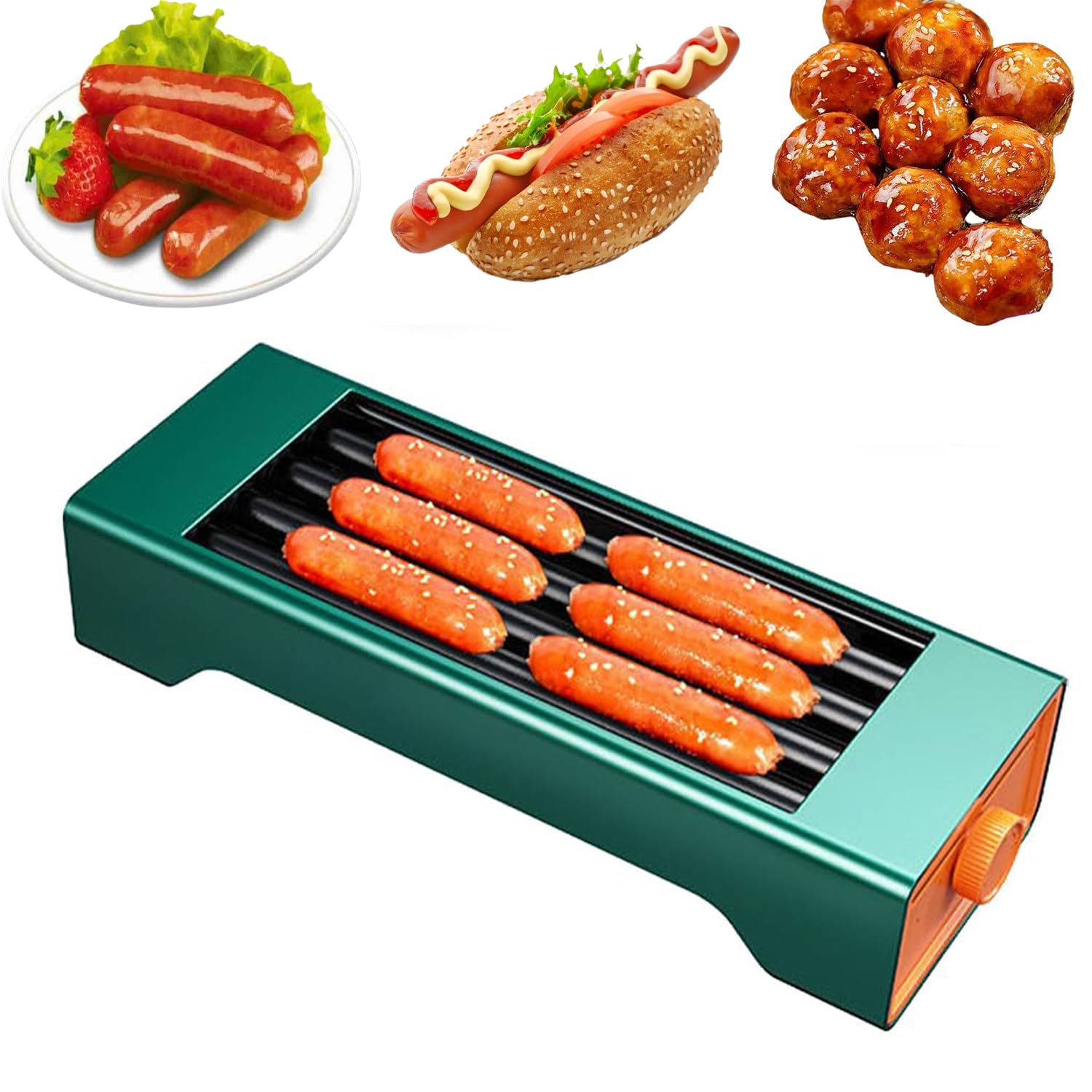 Macchina Per Hot Dog, Scalda Hot Dog Da Banco, Cuocitore Elettrico Per Hot Dog Per Cucina Ristorante, Macchina Per Griglia A 4/5/6 Rulli, Rulli In Acciaio Inossidabile, Per Salsicce Da Colazione