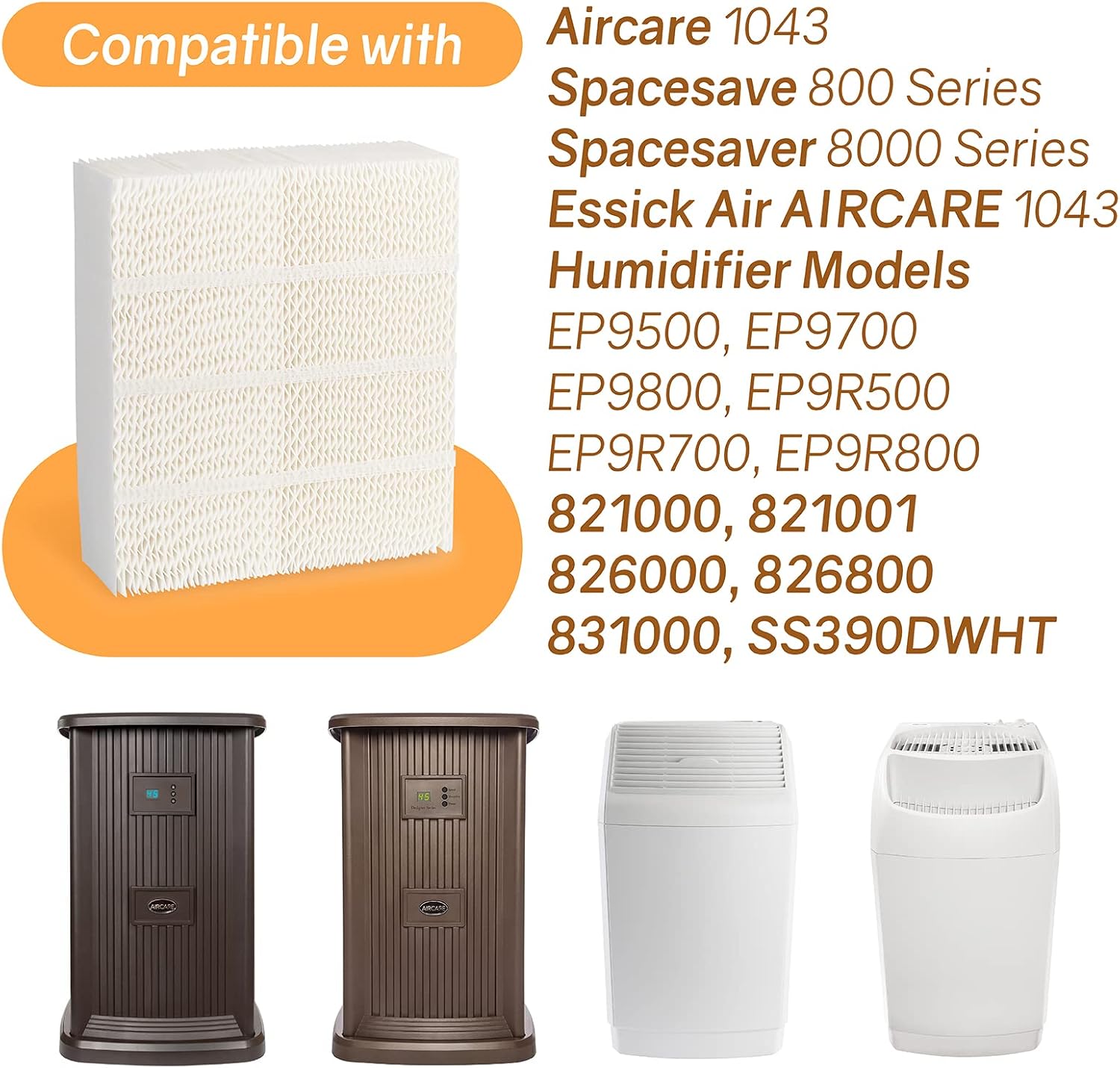 Ximoon 1043 Humidifier Wick Filter Replacement for Essick Air EP9 EP9R EP9500 EP9700 800821000 826000 826600 826800 826900 831000 Series Humidifiers-1 Pack