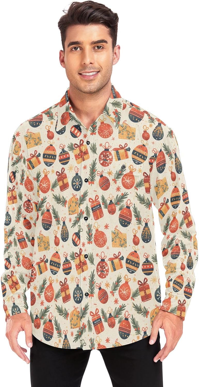 KLL Festive Christmas in Cartoon Style Adults Unisex Regular Fit Rugby Shirts Daily Wear Long Sleeve Tops