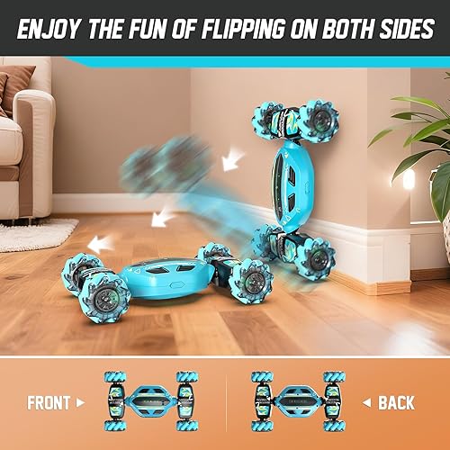 Miniatura 3 de Auto de acrobacias RC con detección de gestos para niños, juguete de regalo para niños, control remoto 4WD giratorio de 360, transformación