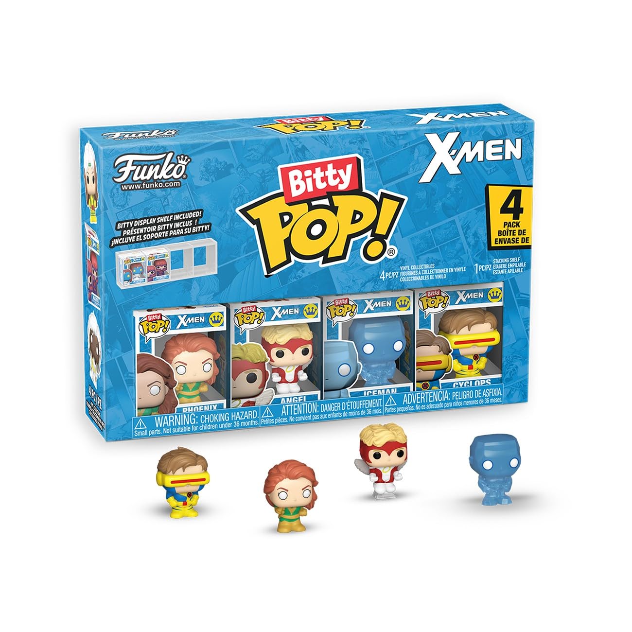 Funko Bitty POP! 4 Pack: X-Men, Jean Grey, 1 in 6 chance of receiving the rare Chase variant, Collectable Vinyl Figure