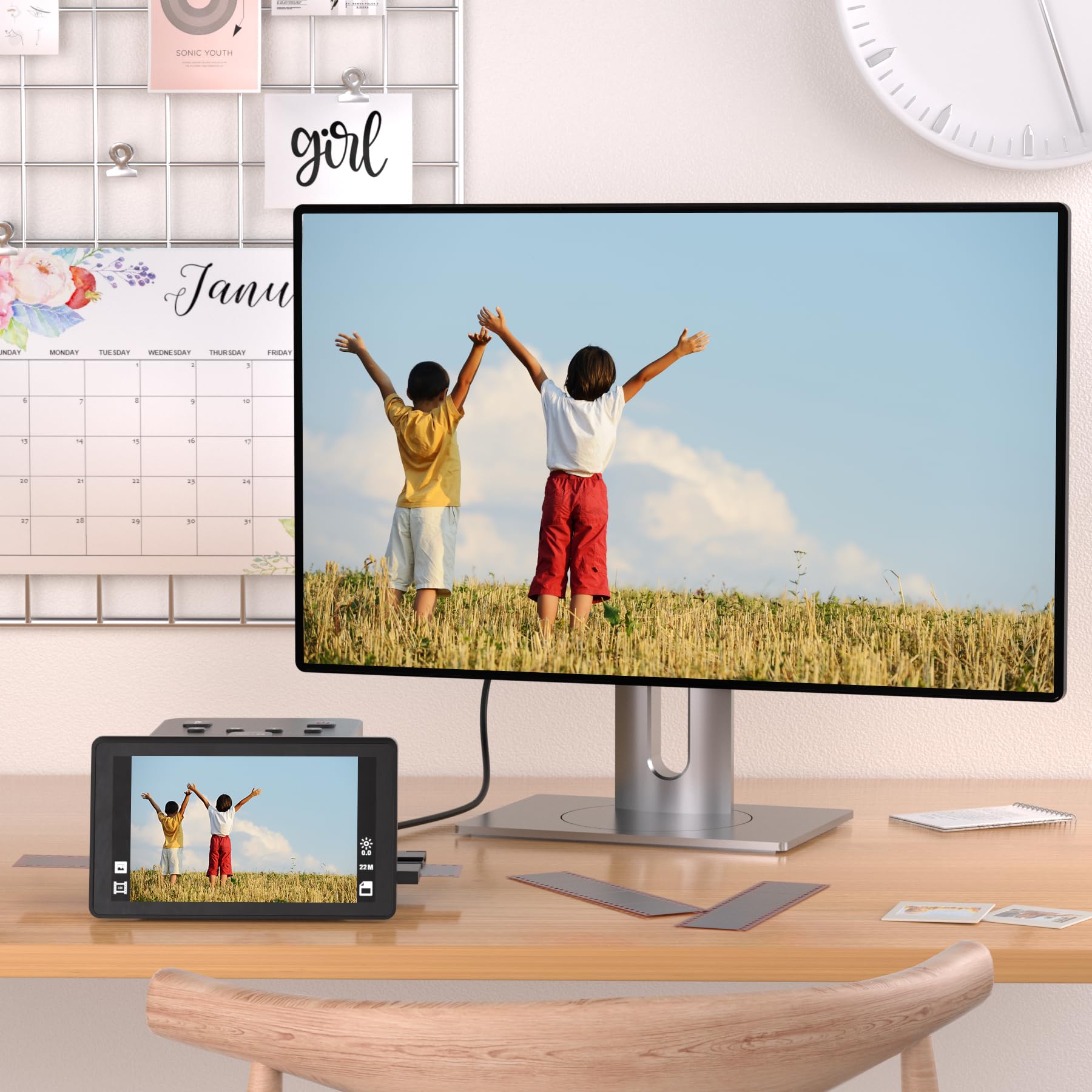 Scanner numérique de films et de diapositives avec grand écran LCD de 5 pouces, scanner de diapositives pour numérisation négatif, convertit 135, 126 KPK, 110 négatifs et super 8-22 films