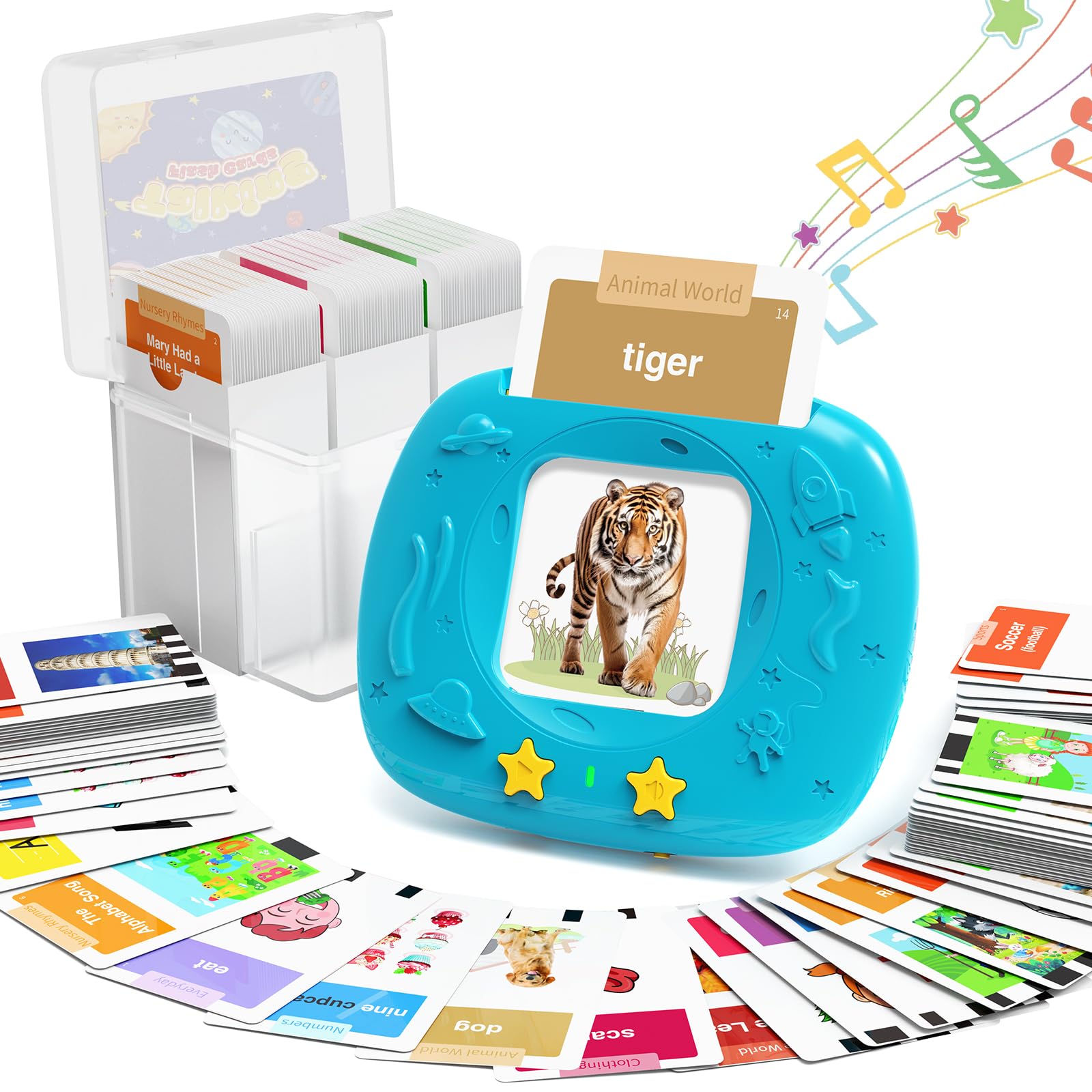 HOMESTEC Toddler Talking Flash Cards with 216 Double-Sided Cards, Speech Therapy Learning Toy for Ages3–6, 24 Themes with Short Sentences, Real Sounds & Stories, Valentine’s Gift for Kids