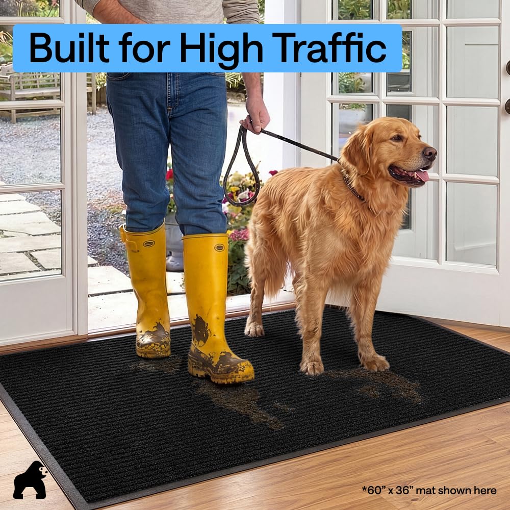 GORILLA GRIP Traffic Guard Indoor Outdoor Heavy Duty Door Mat, 29x17 Black — Amazon image 7