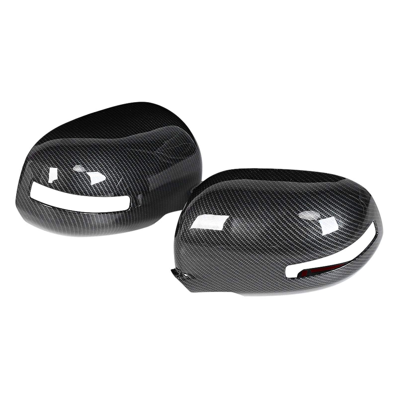 Door Mirror Covers, Left Right Rearview Mirror Cover Carbon Fiber Decorative Cap Fit for Mitsubishi Outlander 13-16, Side Mirror Caps Exterior Rear View Mirror Housing Door Wing Mirror Cover Cap