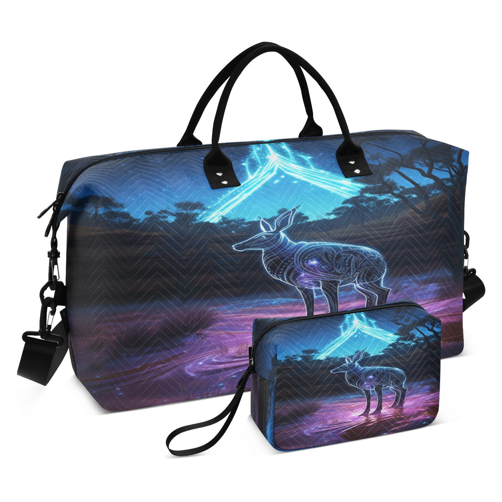 Kangaroo Purple Light Sports Swim Gym Bag Weekender Duffel Travel Bags Handbag with Makeup Storage Bag for Girls Men