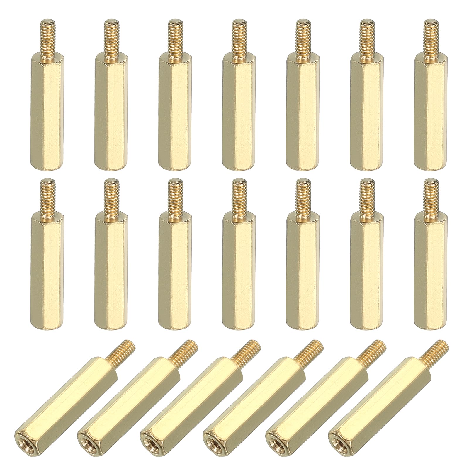PATIKIL M2.5 x 18+6 mm Female Thread Hex Brass PCB Standoff