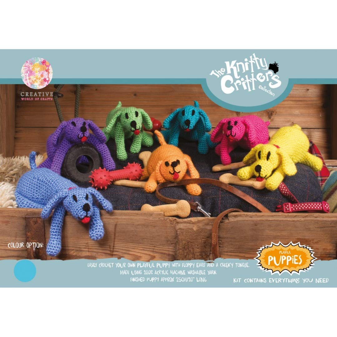 Creative World of Crafts Knitty Critters - Playful Puppies - Grape