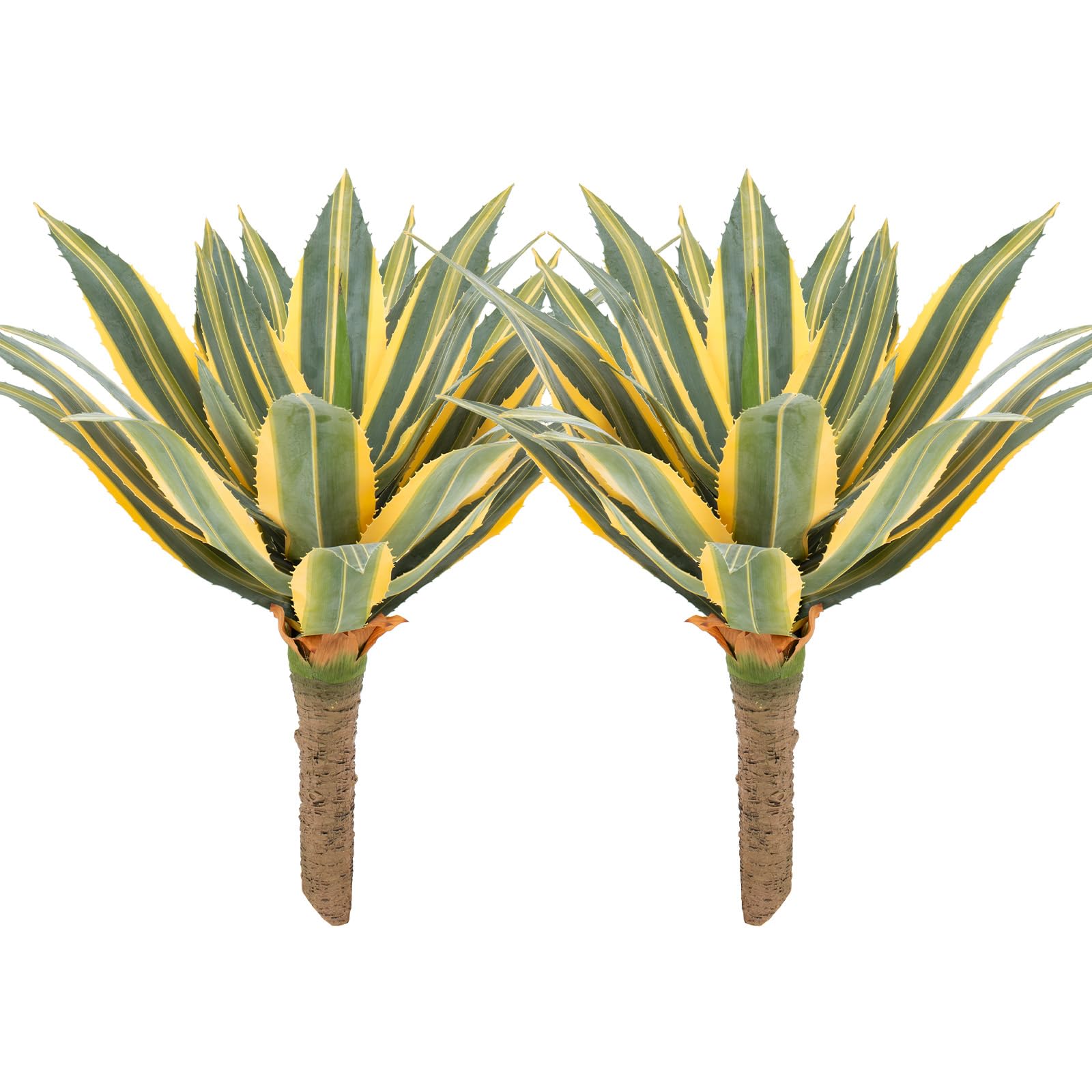 VIRIDLUXE Spiked Agave Plant Artificial 28” Tall, Large UV Resistant Fake Agave Plants Outdoor with 23 Pre-Dusted Leaves, Faux Succulents Plant for