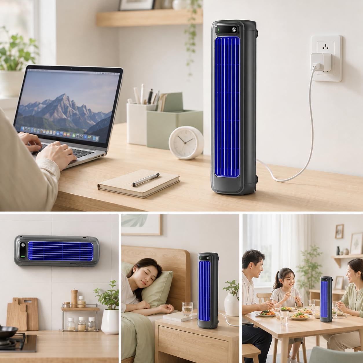 Epicooler Klimaanlage Tragbar - Portable Ac Tischventilator Mit Verdunstungskühlung, Tragbarer USB Lüfter Für Sommer Zuhause Und Camping