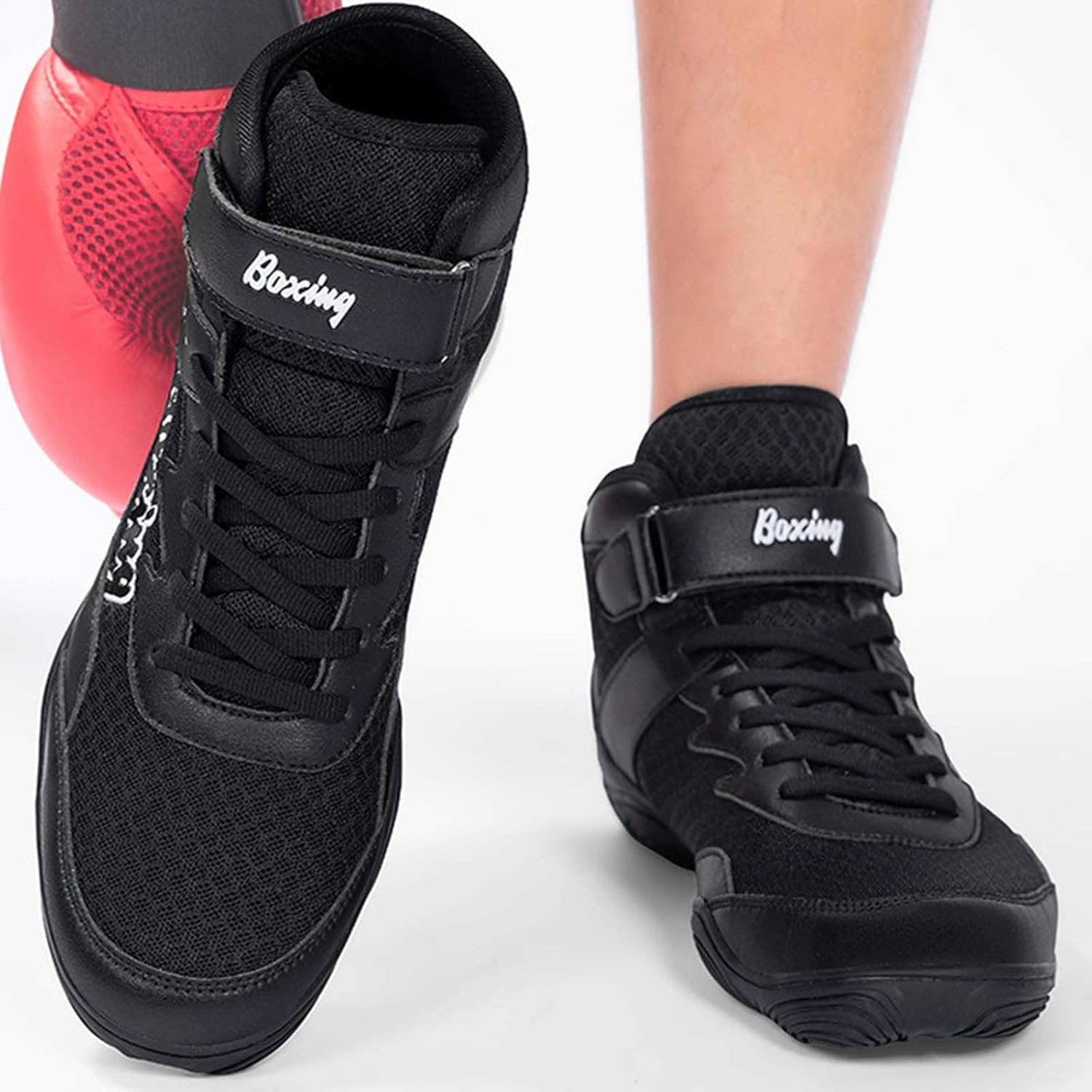 Wrestling Shoes Mens Youth Boxing Shoes Lightweight Indoor Outdoor Cross-Training High Top Fitness Sneakers - Image 3