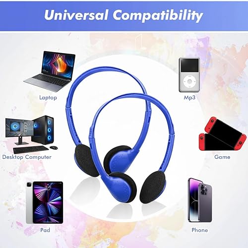 Miniatura 5 de Xuhal Paquete de 200 auriculares para niños a granel para el aula con enchufe de 0.138 in con cable en la oreja para iglesia, cristiana, escuela