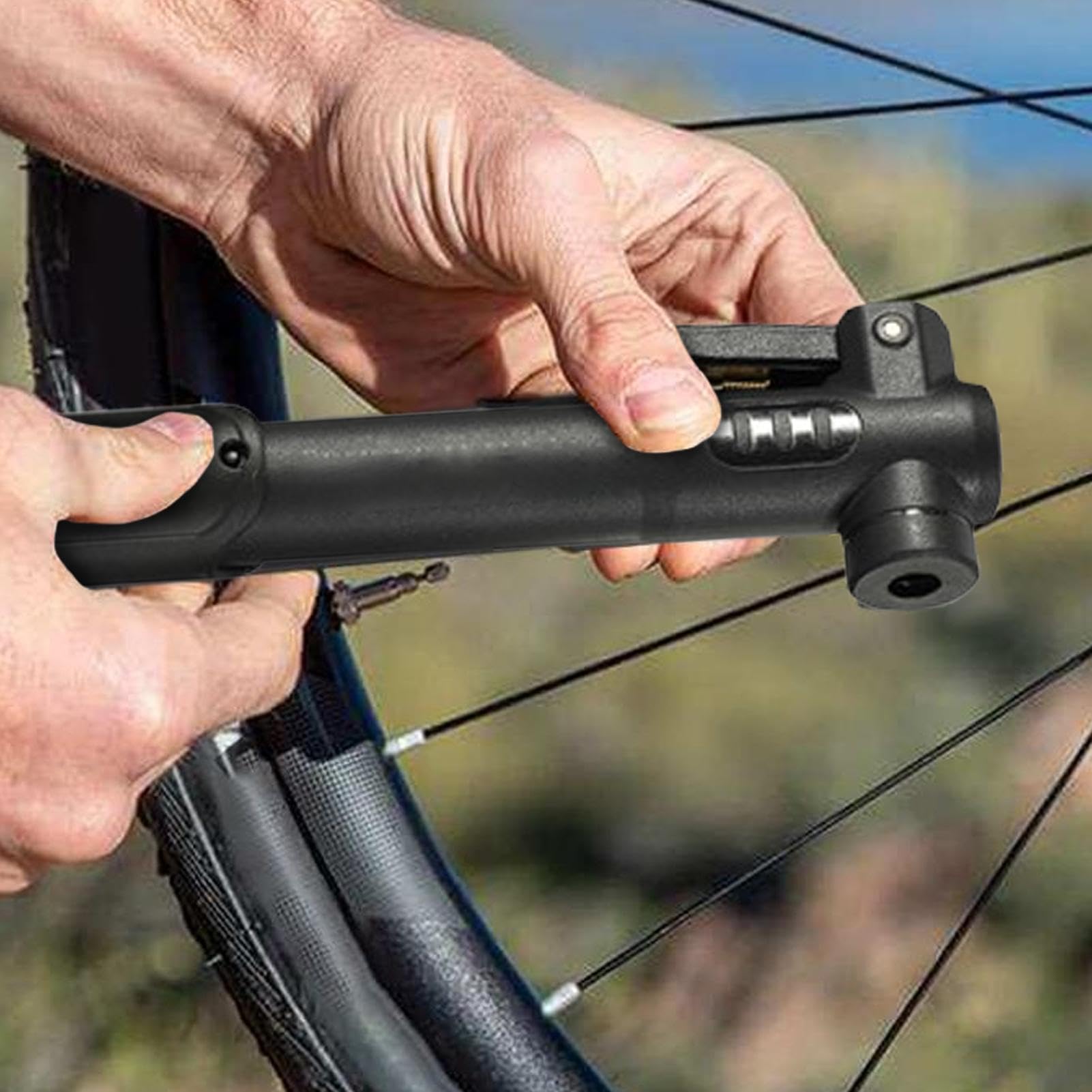 Compresor de aire portátil, inflador de bomba de aire para bicicletas - Compresor de aire ergonómico,Inflador de neumáticos Bombas de piso compactas de larga duración Inflado eficiente para automóvile