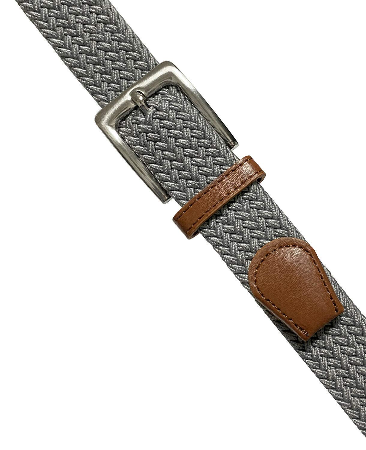 Cinturón elástico para mujer, correa elástica trenzada, informal, tejido de lona, 1-3/8 pulgadas de ancho