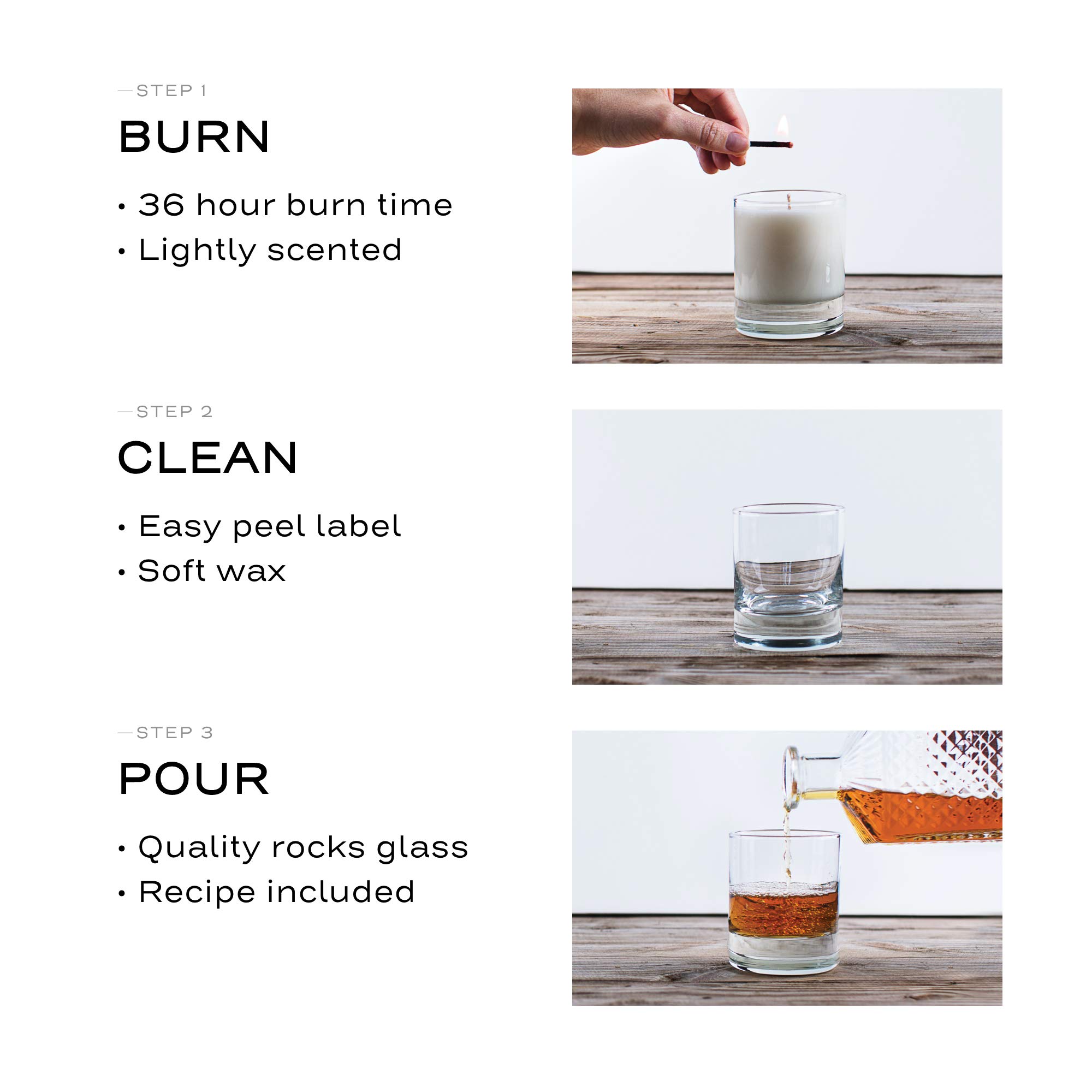 Wixology Koktajl inspirowany burbonem Neat Soy Candle - świeca zapachowa wanilii karmelu i dębu w szklance wielokrotnego użytku - Made in Kentucky - 207 ml