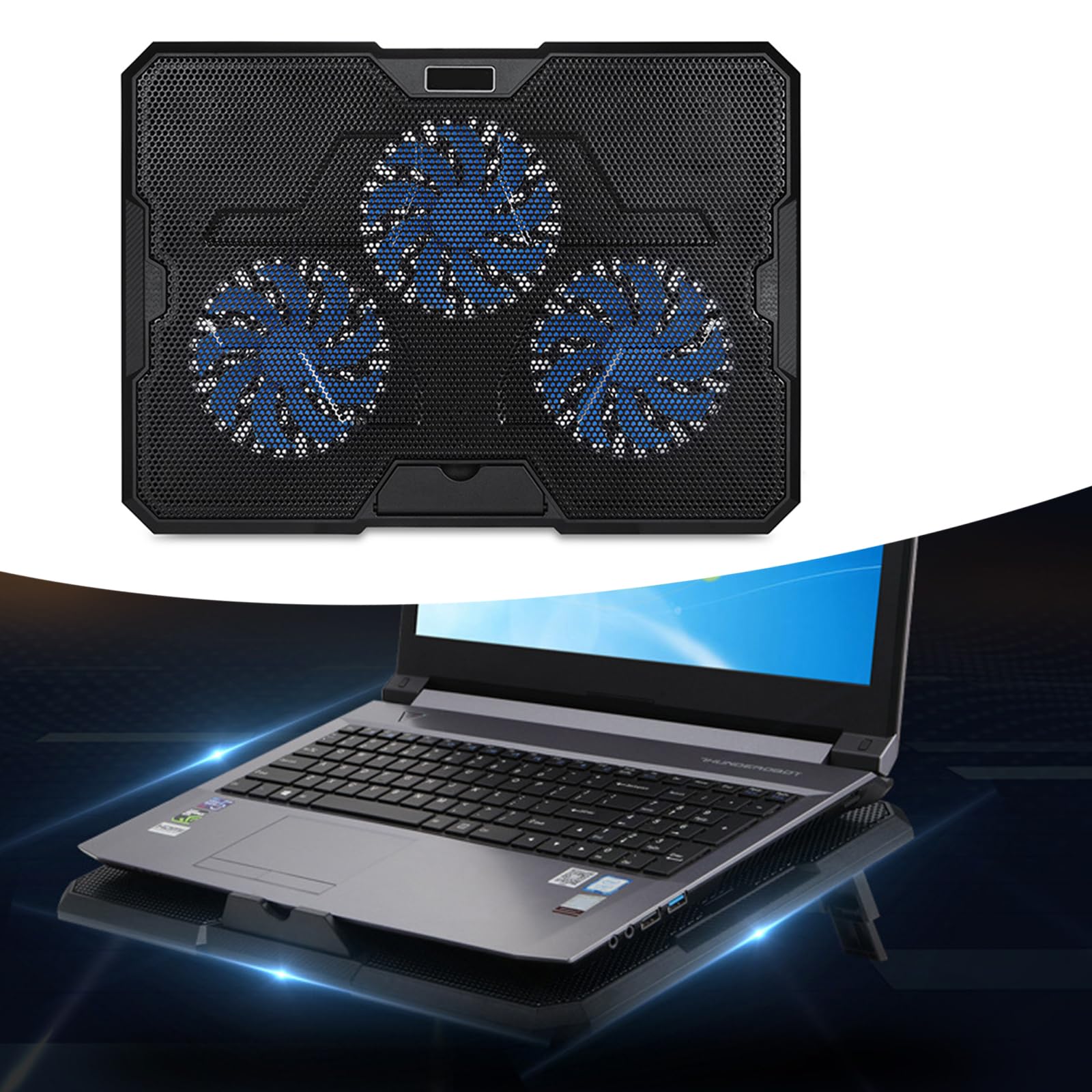 Générique Radiateurs de Refroidissement pour Ordinateur Portable avec Fonctionnement Silencieux, 3 Vitesses, Double connectivité USB et conceptions durables