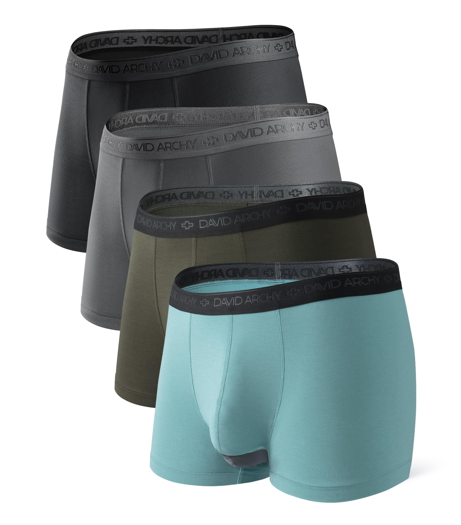 DAVID ARCHY Men's Underwear Modal Boxer Briefs Trunks Multi-Pack