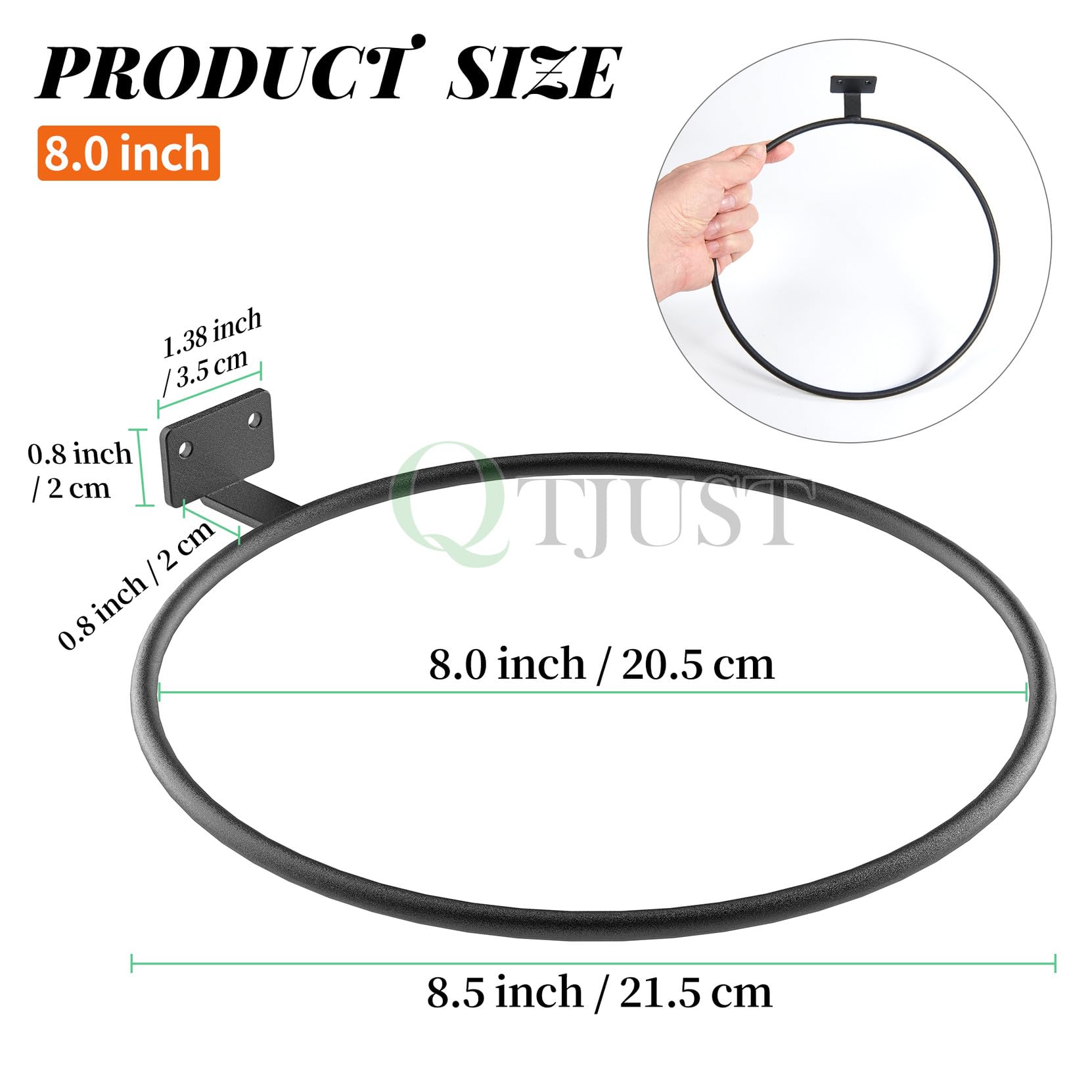 Wand-Blumentopfhalter, Ring-Pflanzenaufhänger, Metall-Pflanzgefäßhaken, Wandmontage, strapazierfähig, für den Innen- und Außenbereich (15,2 cm, 20,3 cm)