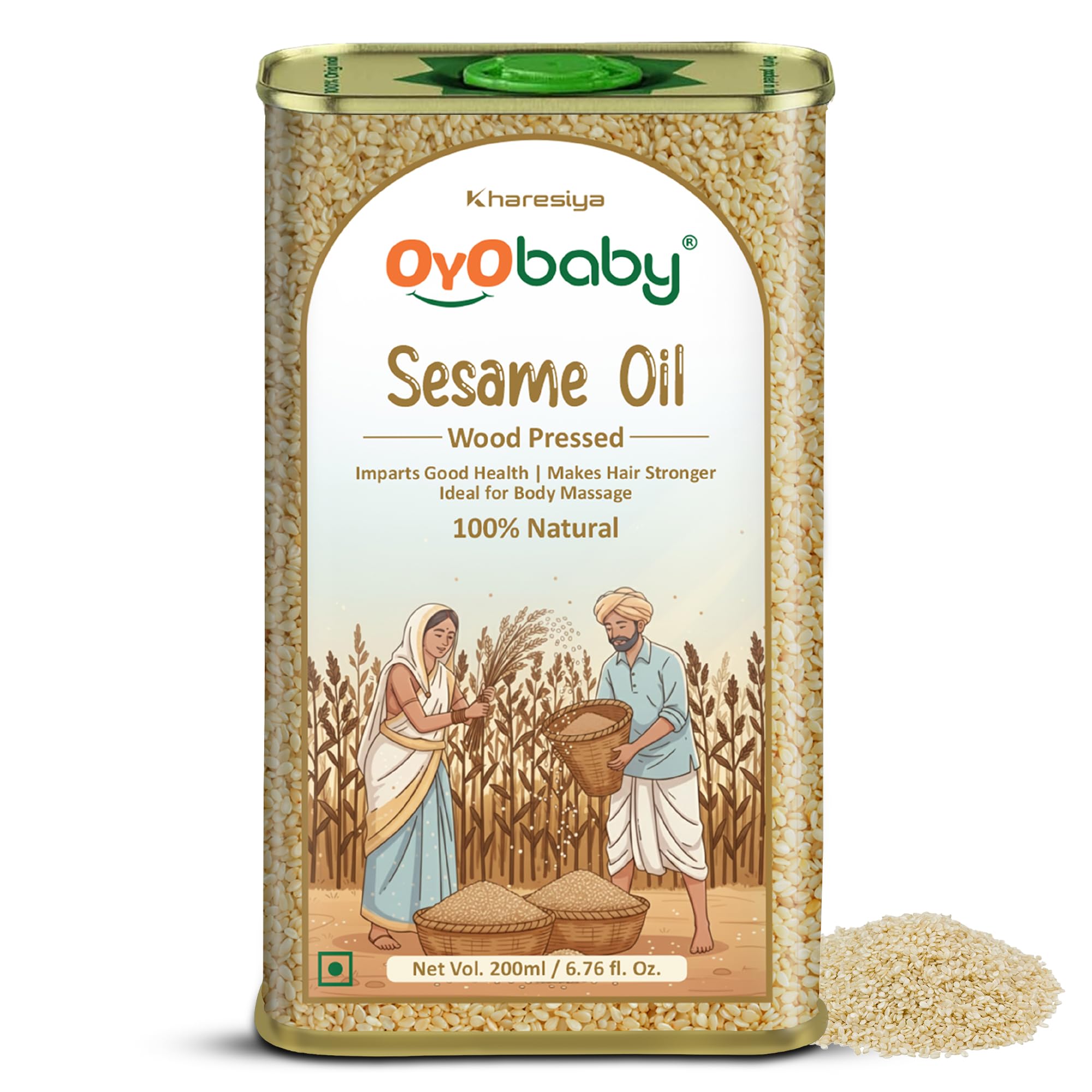 OYO BABY 100% Natural Baby Oil for New Born | Wood Pressed Sesame Oil - Massage, Skin & Baby Hair Oil - 200ml-image-29