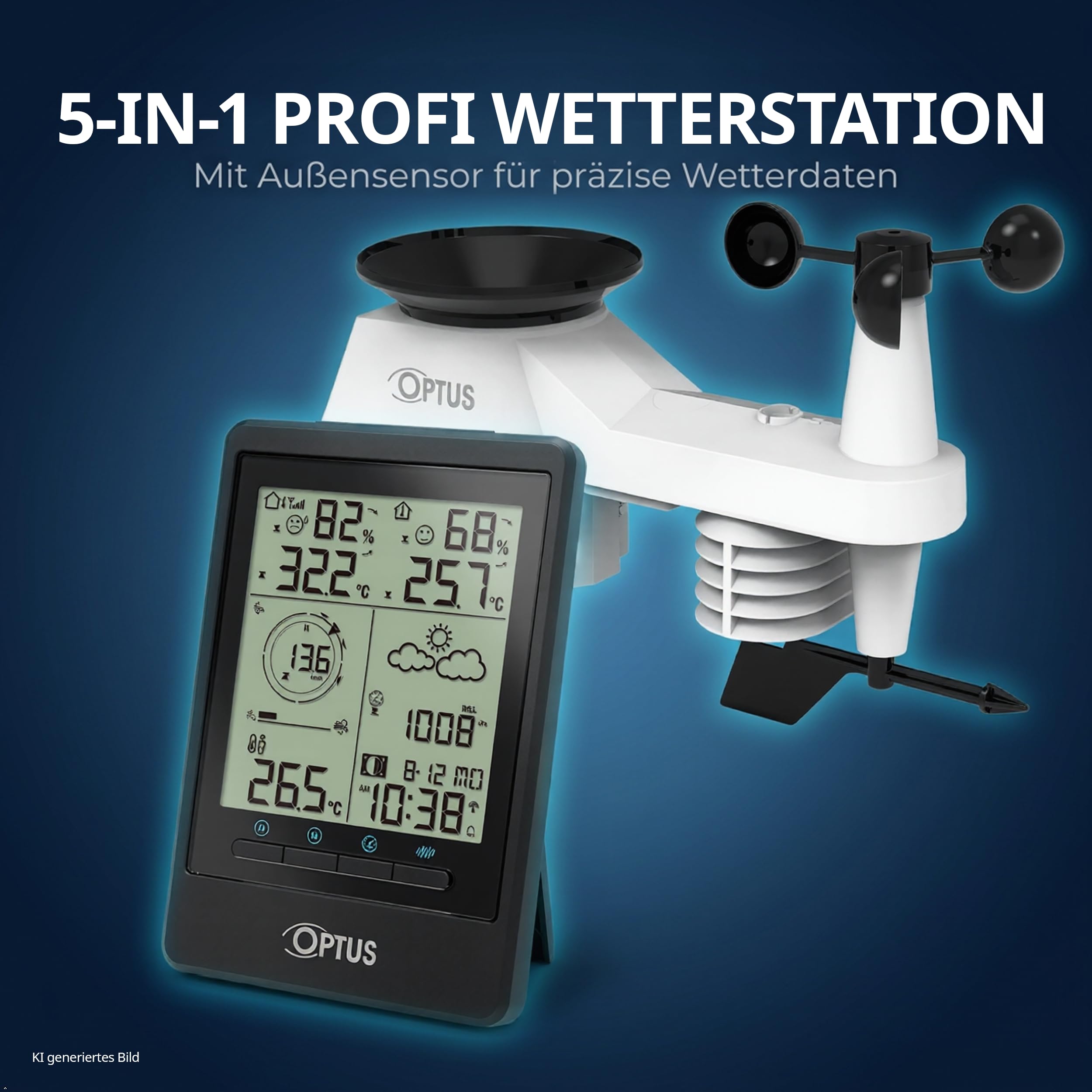 OPTUS Profesjonalna stacja pogodowa Hurricane 5 w 1