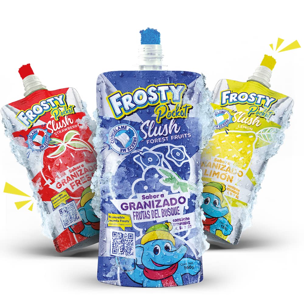 Frosty Pocket El Granizado En Casa o Para Llevar 10 Bolsas Sabor Frutas Del Bosque