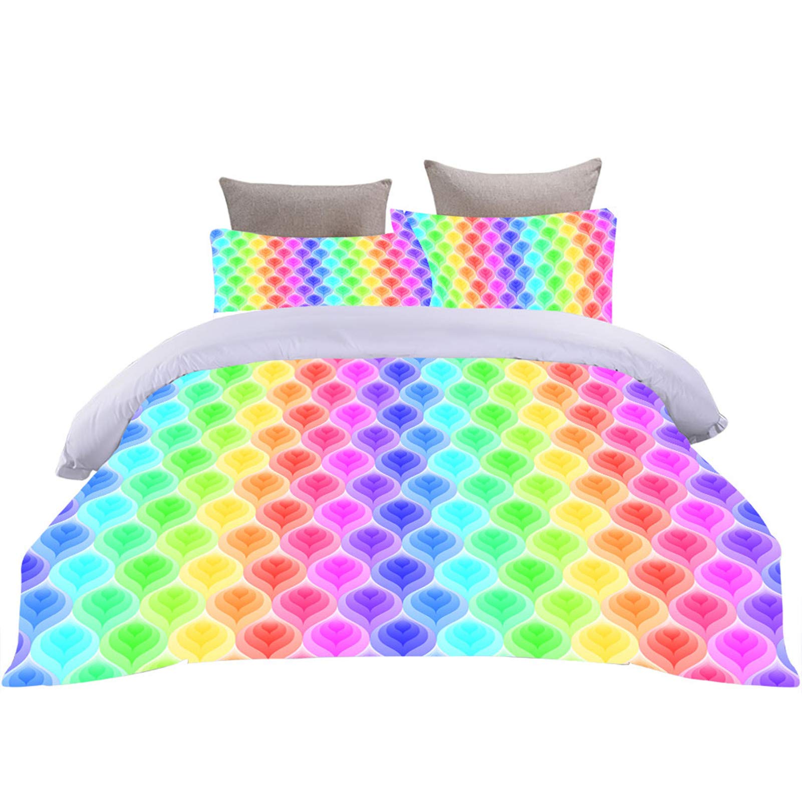 Zeemeermin Schaal Katoen Dekbedovertrek Set Dubbele Size Visschubben Beddengoed Set Zee Onderwater Wereld Dekbed Cover voor Jongens Meisjes Kinderen Tieners Oceaan Marine Thema Sprei Fanstry Dromerig