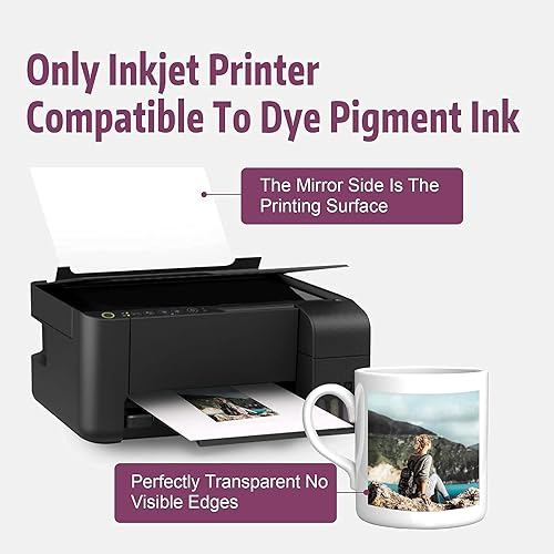 Miniatura 6 de Ahorra un 30 % en papel adhesivo de inyección de tinta de Waterslide transparente y blanco, calcomanías de inyección de tinta imprimible, 20 hojas