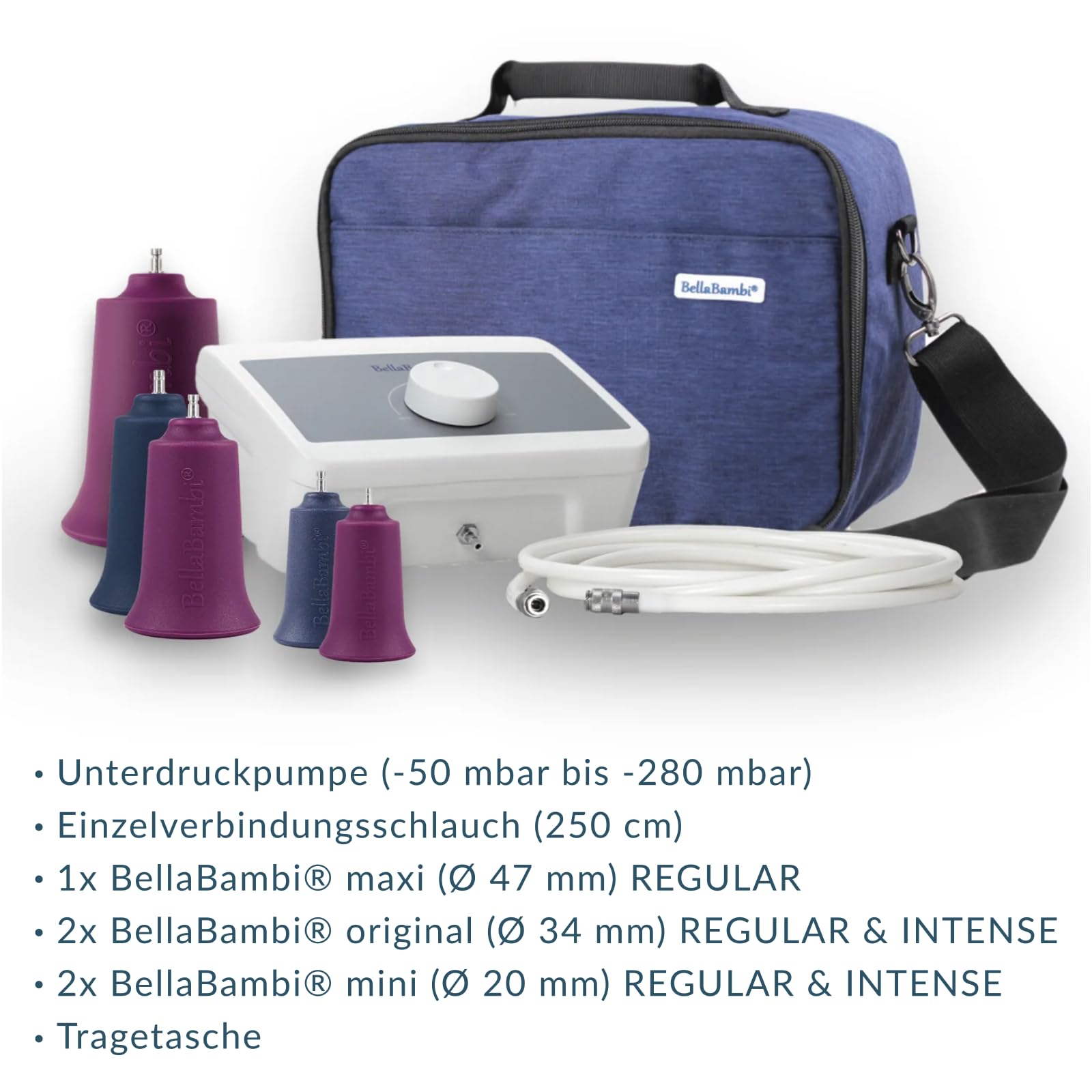 BellaBambi multi STANDARD | Profesjonalny system masażu podciśnieniowego | Przyjazny dla skóry masaż powięzi dla sportu, urody i wellness | Zestaw 5 baniek | REGULAR & INTENSE