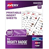 Avery® Reusable Magnetic Professional Name Badge System Refills, Inserts for 1" x 3" Name Tags, Compatible with Inkjet Printer, 100 Clear Printable Inserts (71209) – view 1