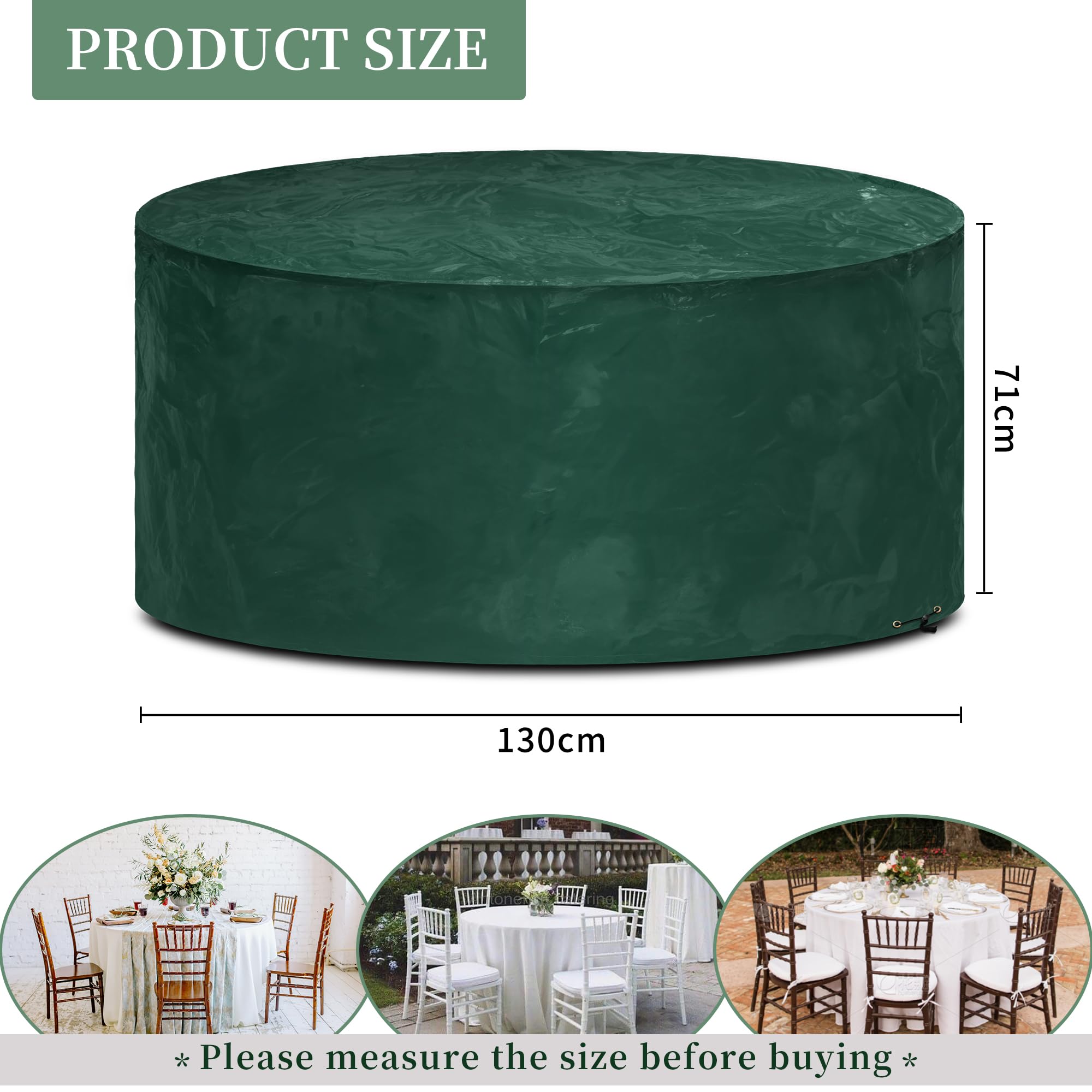 Funshot Round Garden Furniture Covers Waterproof, Windproof, Anti-UV - Image 2