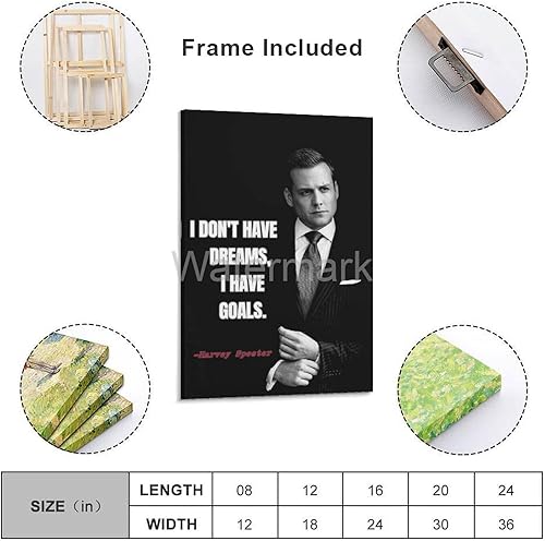 Miniatura 2 de Póster de Harvey Specter, póster de TV de trajes, arte de pared con cita de espectro de Harvey (2) póster de arte de pared para dormitorio, sala de