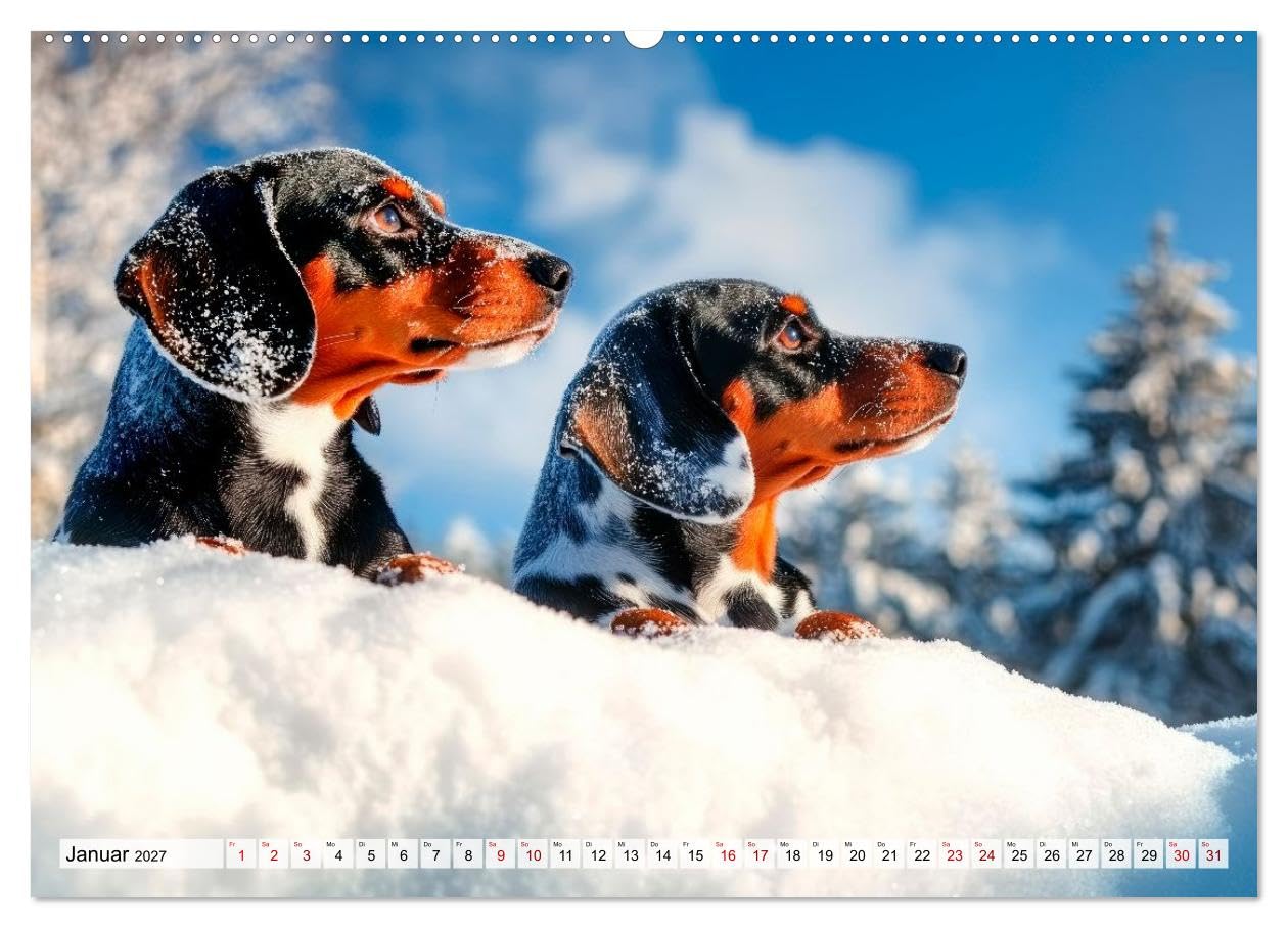 Lieblingshund Dackel (hochwertiger Premium Wandkalender 2027 DIN A2 quer), Kunstdruck in Hochglanz: Treue Blicke und kleine Abenteuer (CALVENDO Tiere)