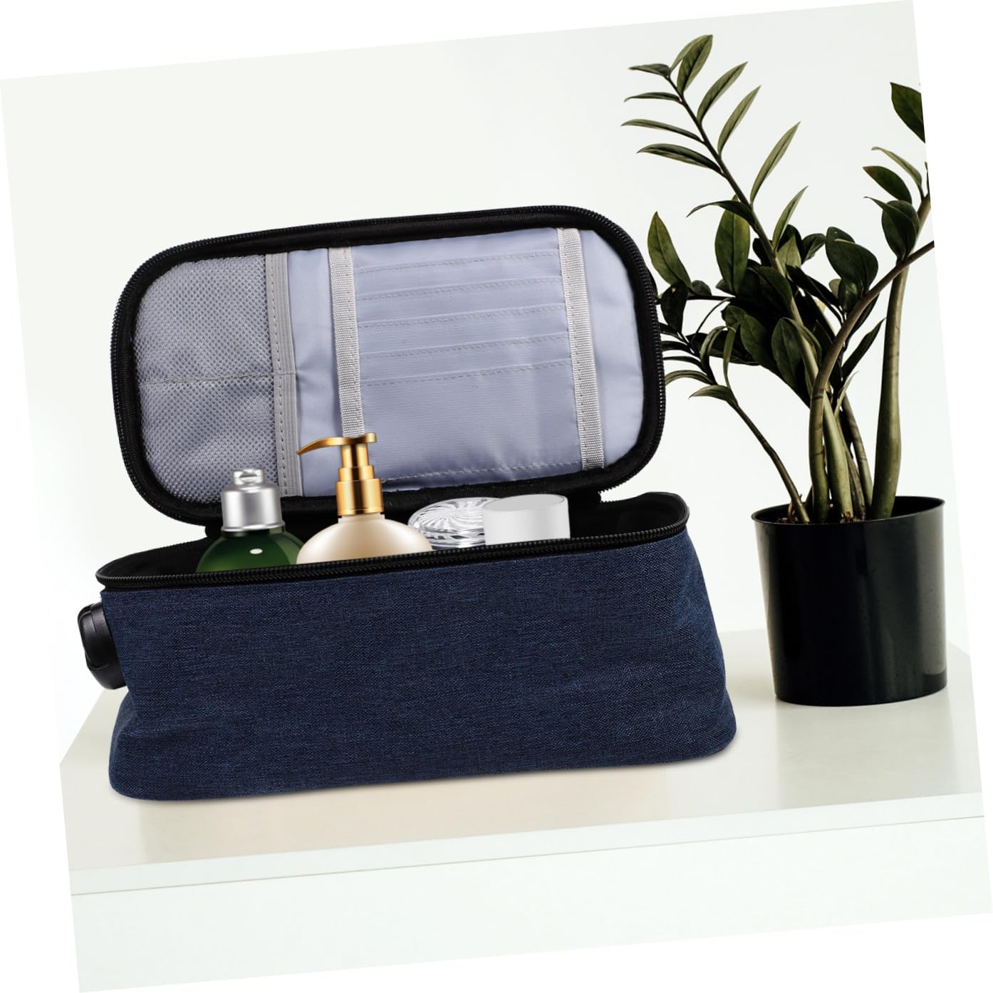 Trousse De Voyage Multifonctionnelle à Compartiments De Rangement Cosmétique Portable avec Fermeture Éclair Organiseur Pratique pour Toiletries Et Accessoires De Maquillage pour