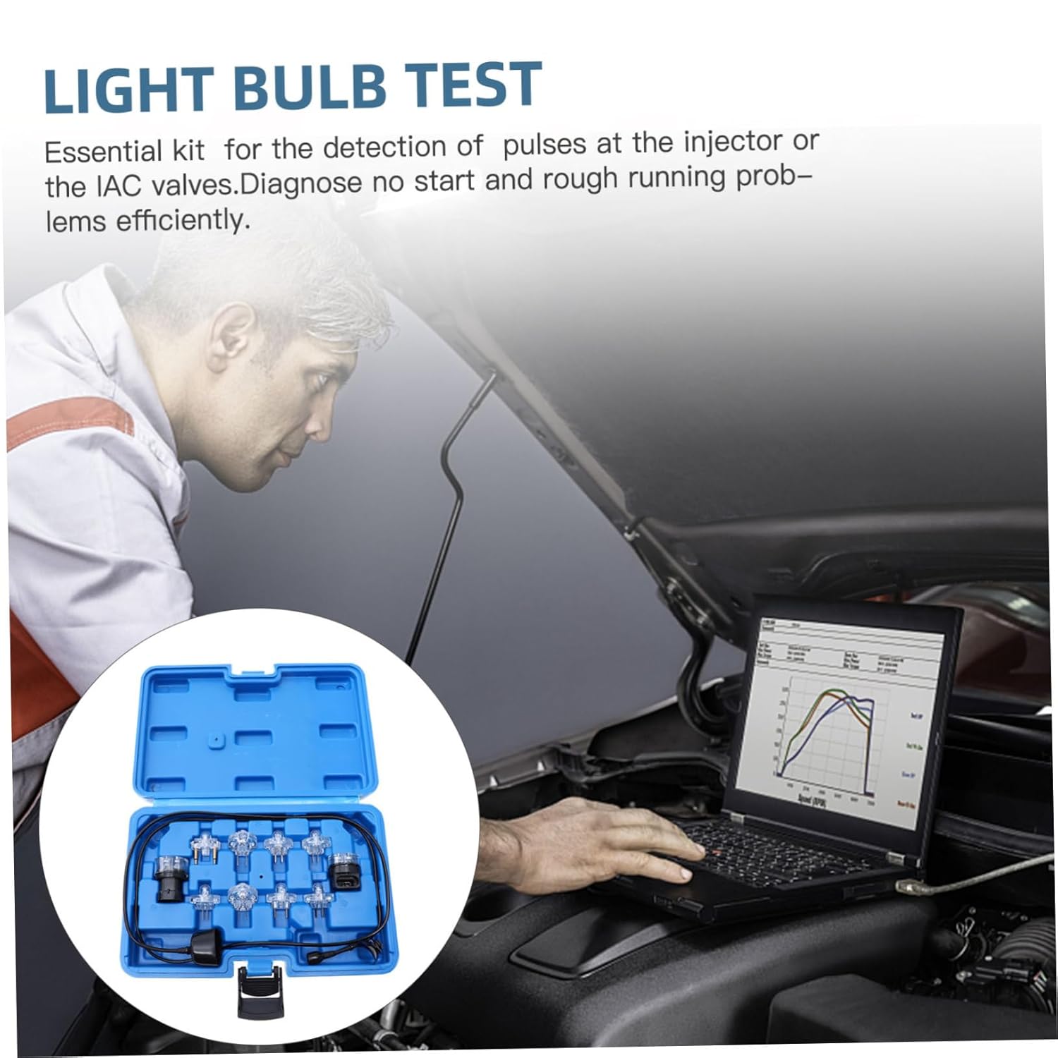Ciieeo Auto Circuit Test Lights Kit Bullet Injector Pulse Tester Automotive Tools for Mechanics