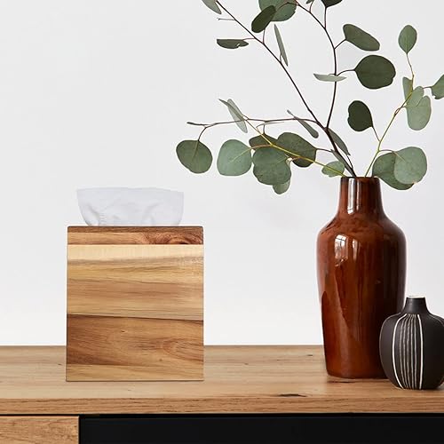 Miniatura 7 de Reviaras Caja de decoración de baño caja de almacenamiento de madera organizador de papel higiénico de granja caja de madera con asas