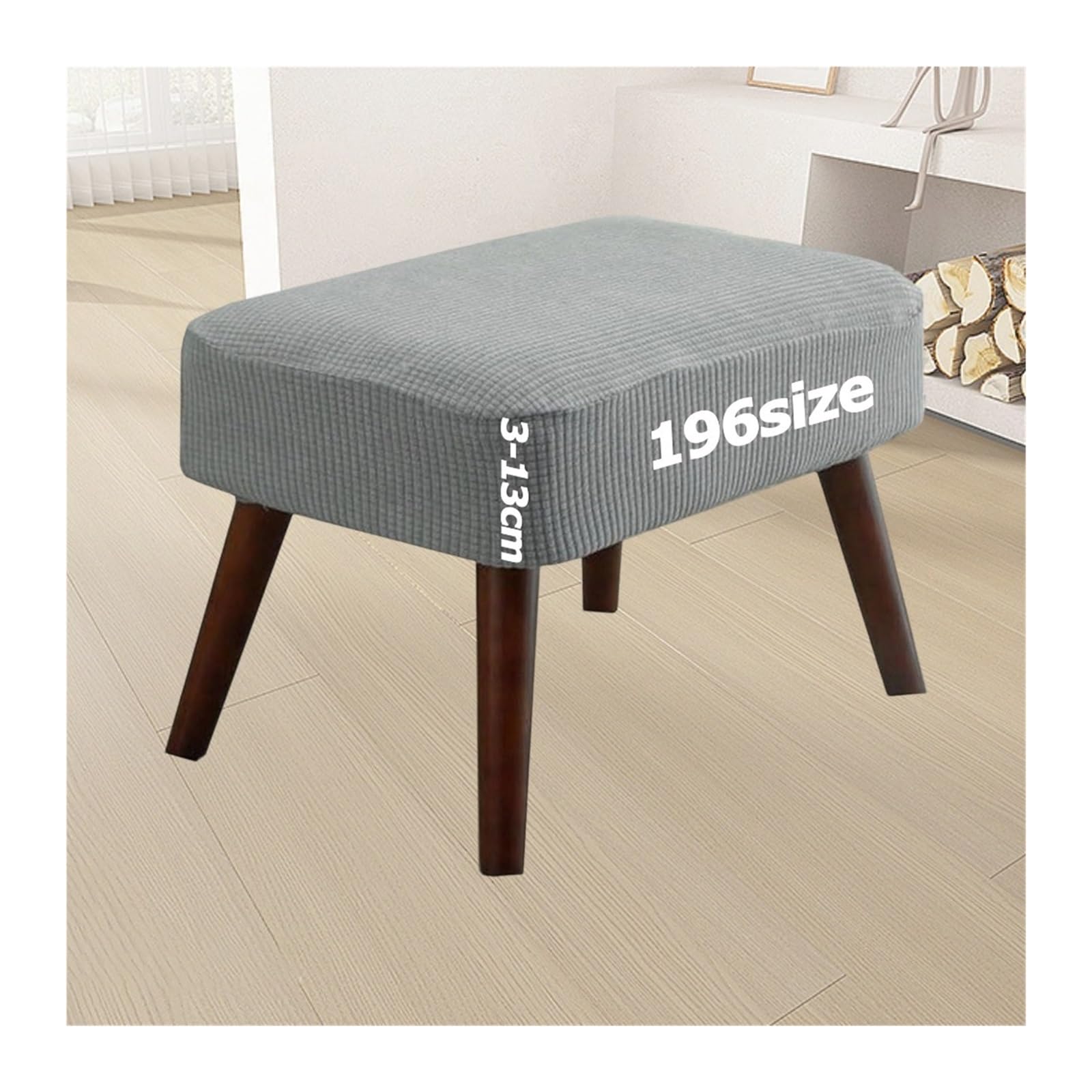Jacquard Ottoman Covers Slipcover for Footstool Pouffe Foot Stool Stretch Fit Square Rectangle Round Small Large Bar Footrest Protector Cover with Elastic Bottom Washable Customizable(2008,40 x 160 cm