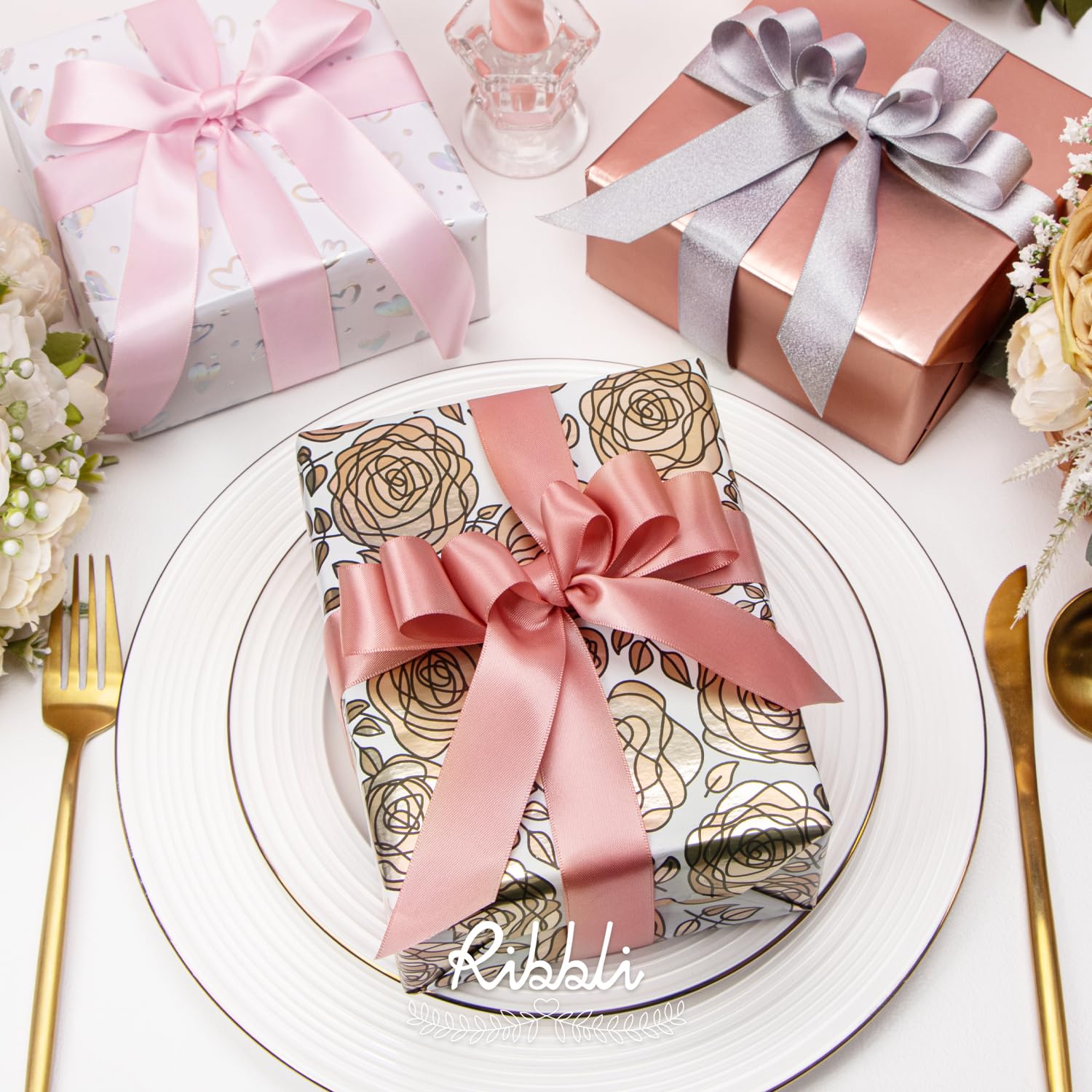 Gift Box Set, Rose Gold Gift Box With Bow, Deep Gift Box With - View #7