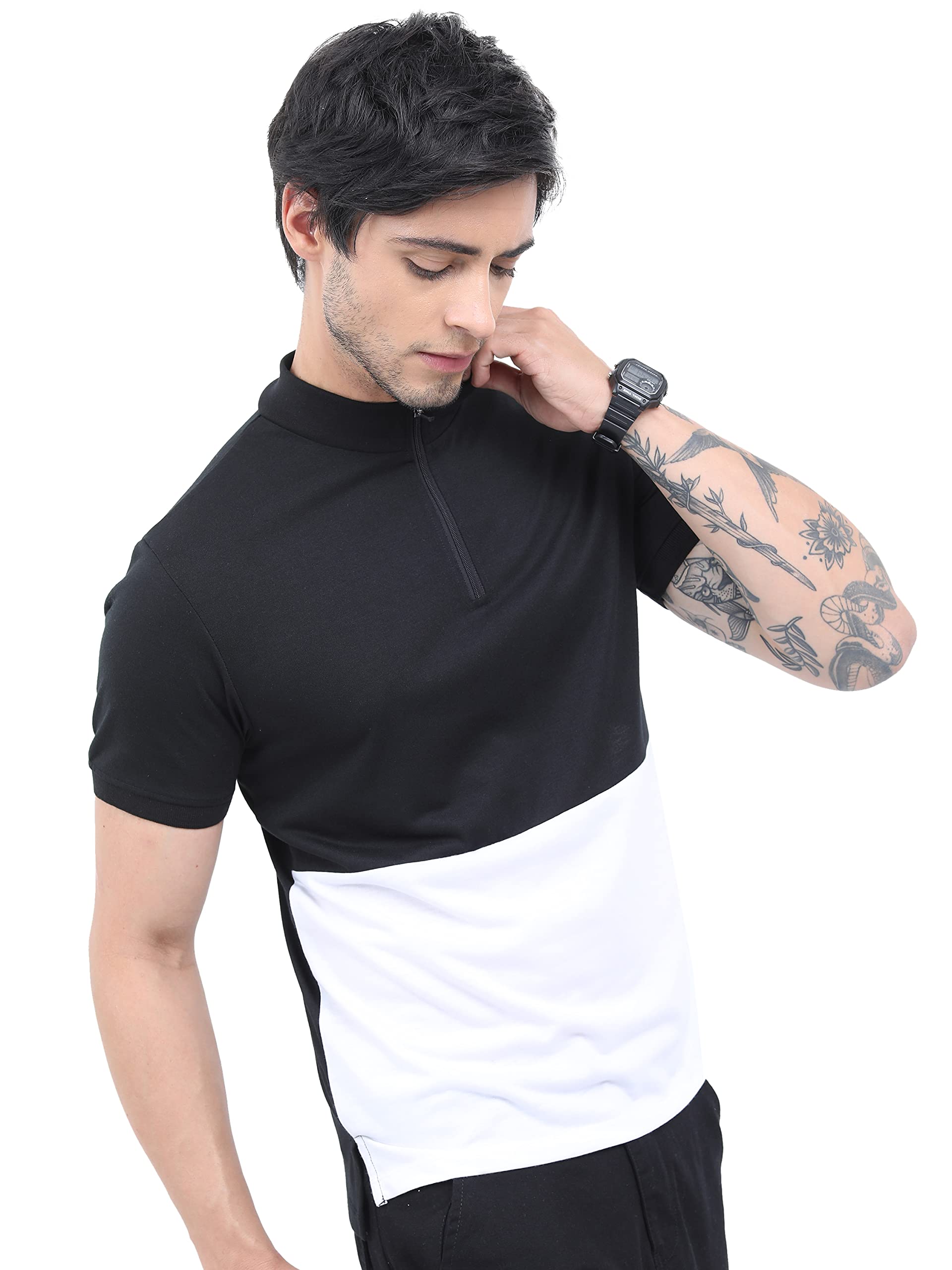 Ketch Men Polyester Slim Stright Fit Half Sleeve T-Shirt in neutral