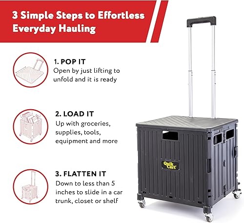 Miniatura 4 de Productos dbest Quik Cart 360 - Carrito de utilidad de 360 grados con ruedas - Carrito plegable para maestros y hogar - Carrito plegable resistente