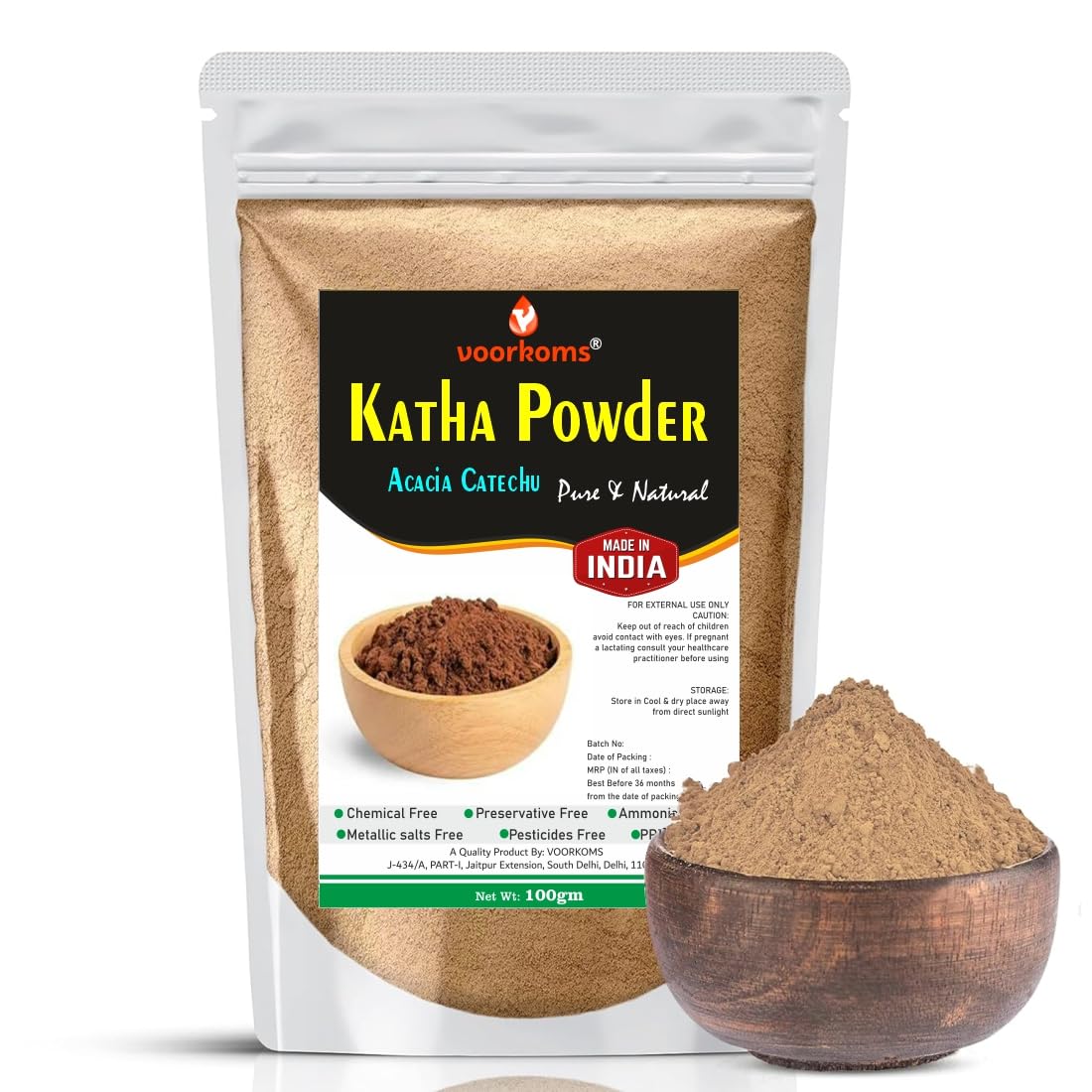 VOORKOMS Organic Katha Powder Natural Herbal Dye for Crafts & Textiles 100gm-picture-23