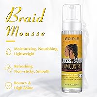 Vista 4 de Mousse de Espuma para Trenzas, Twist, Locs, Sin Escamas, Fijación Extra, Alto Brillo, Estiliza e Hidrata, Mousse para Trenzar el Cabello