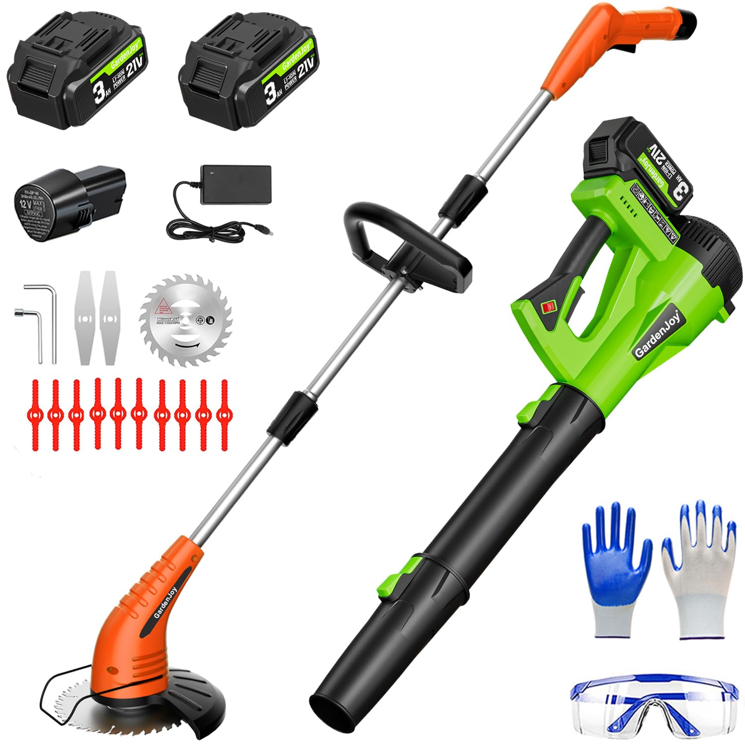 GardenJoy Weed Wacker with Cordless Leaf Blower for Lawn Care