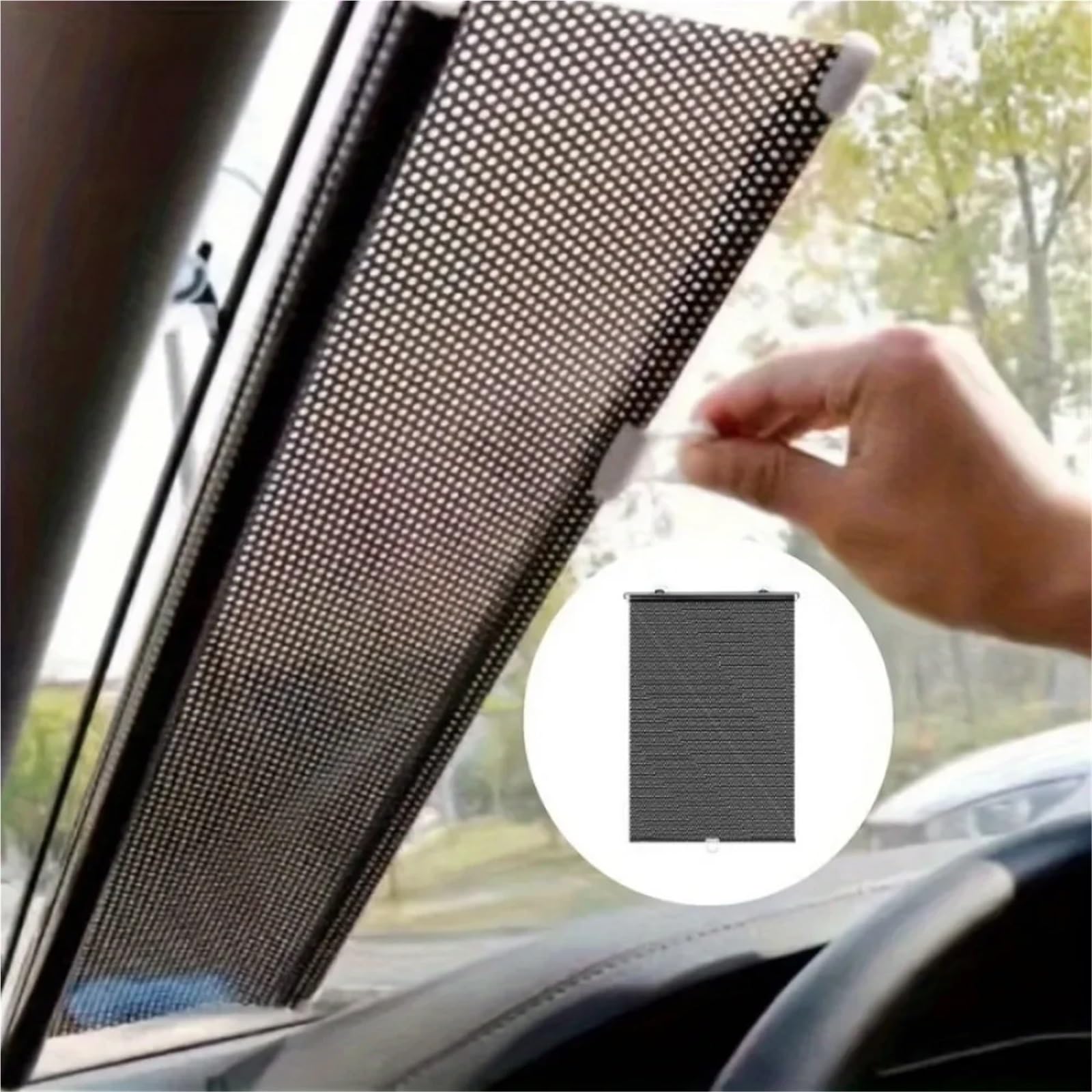 Einziehbarer Sonnenschutz für die Windschutzscheibe des Autos, UV-Isolierungsvorhang für Vorder- und Hinterfenster Sonnenschutz Magnetisch